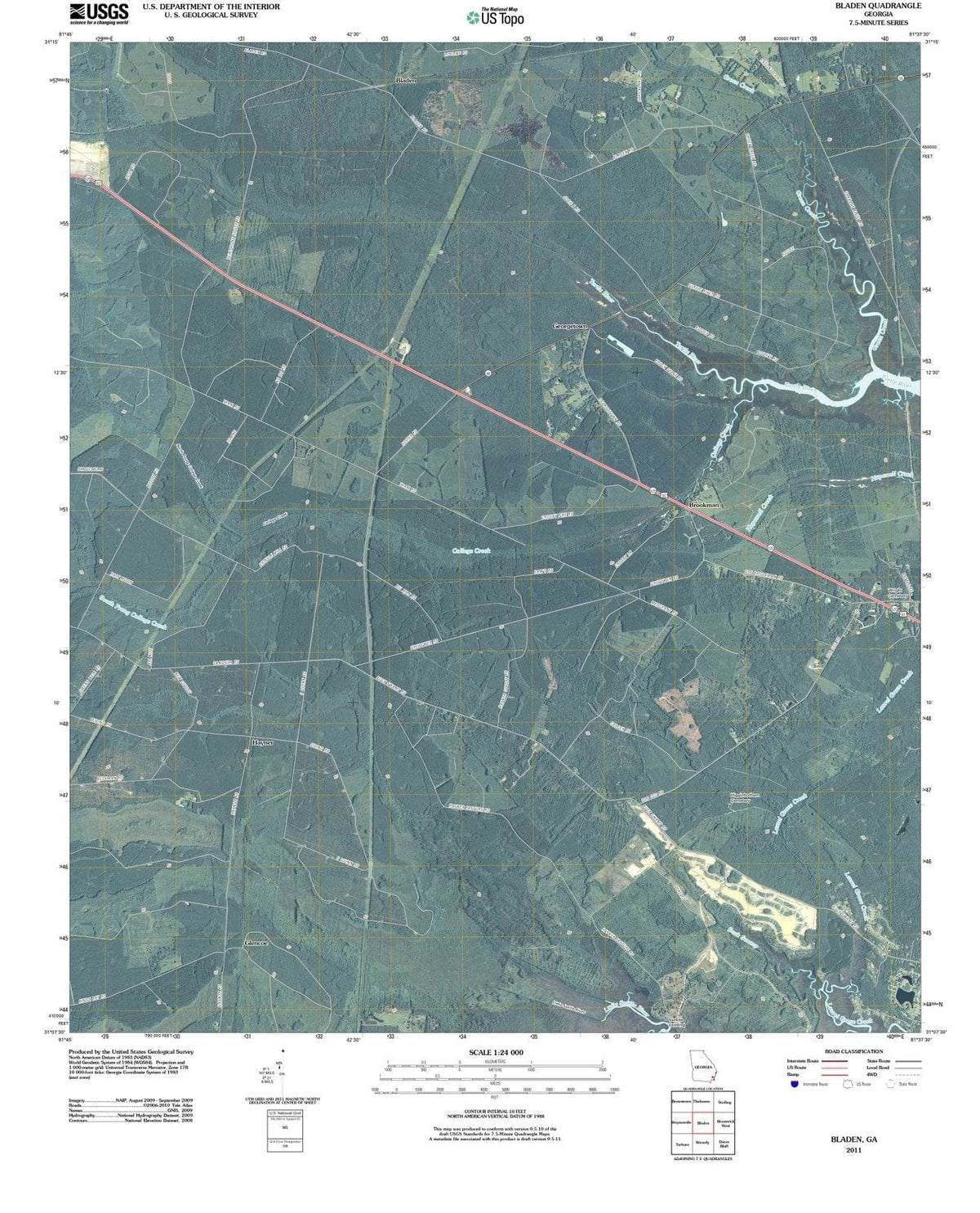 2011 Bladen, GA - Georgia - USGS Topographic Map