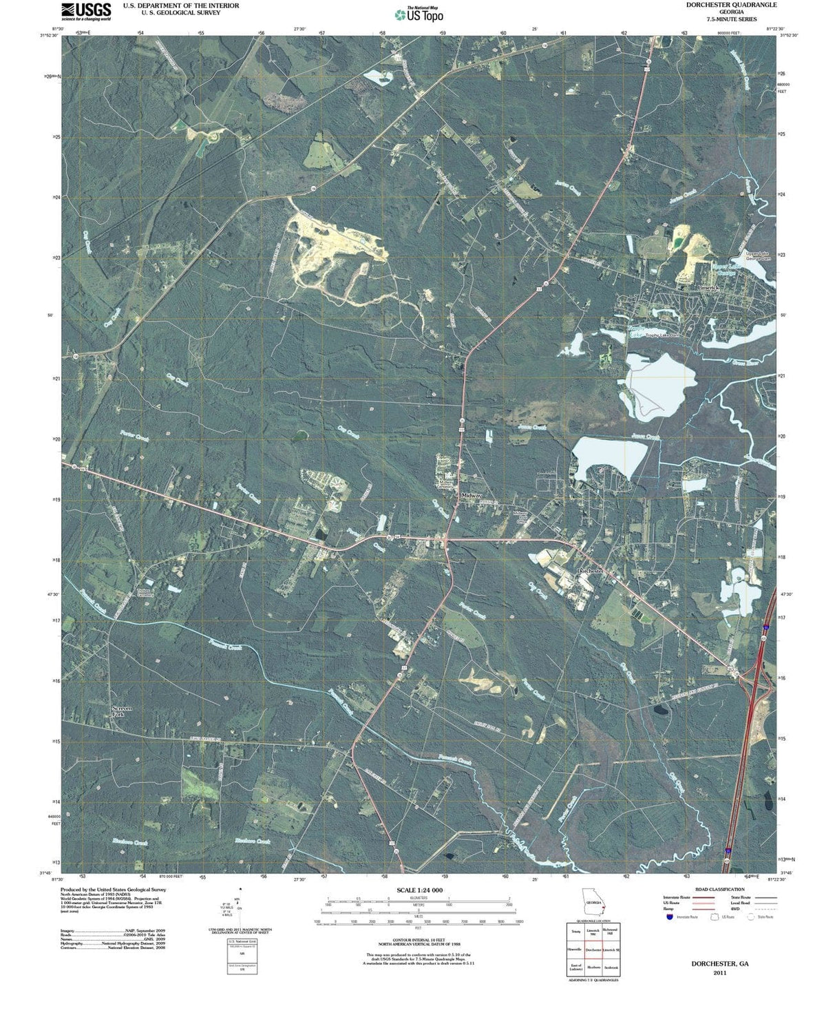 2011 Dorchester, GA - Georgia - USGS Topographic Map
