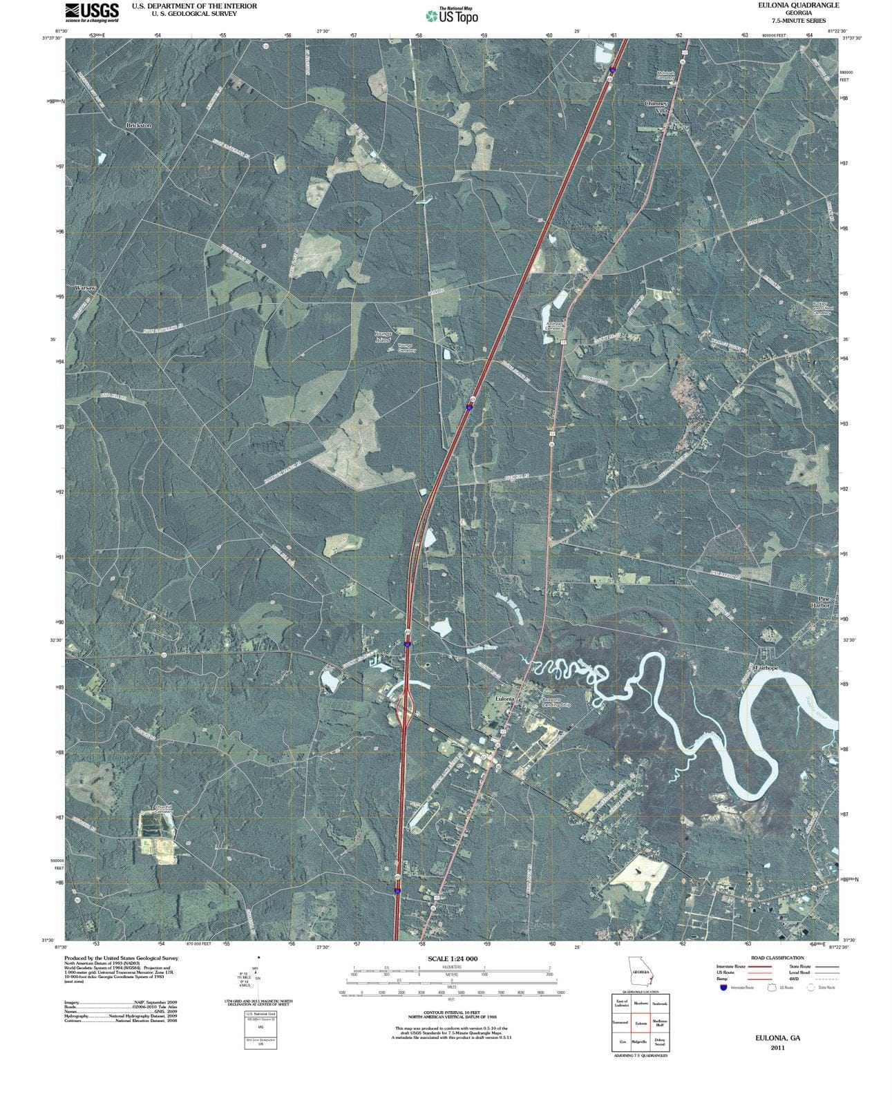 2011 Eulonia, GA - Georgia - USGS Topographic Map