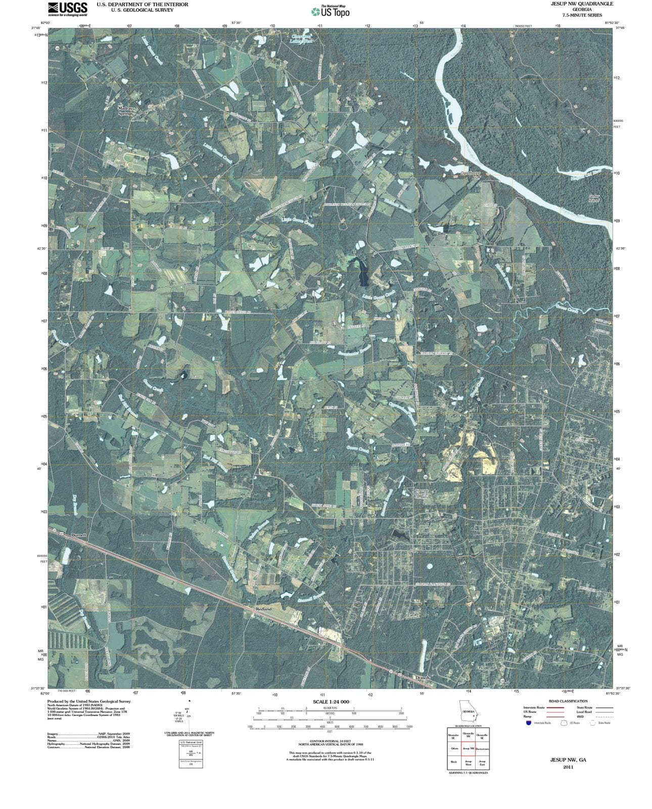 2011 Jesup, GA - Georgia - USGS Topographic Map