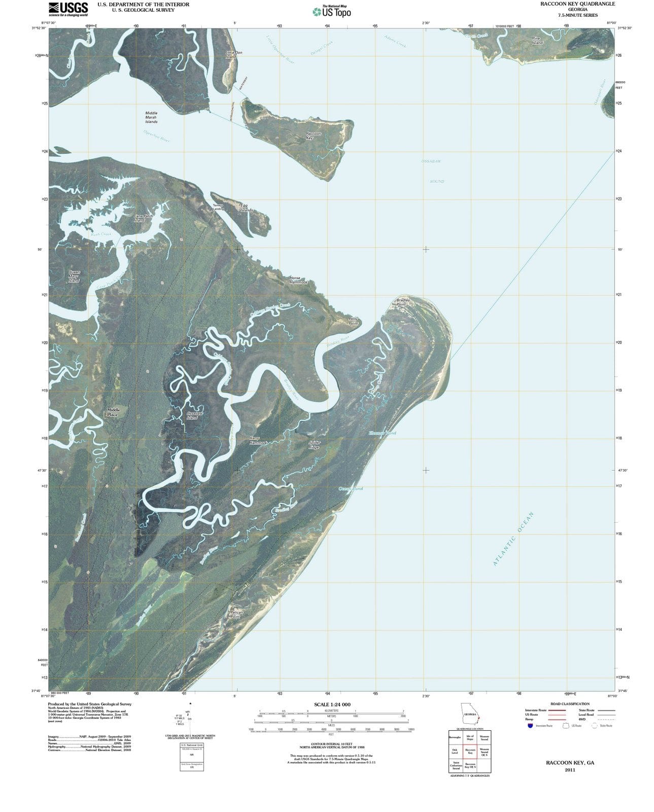 2011 Raccoon Key, GA - Georgia - USGS Topographic Map