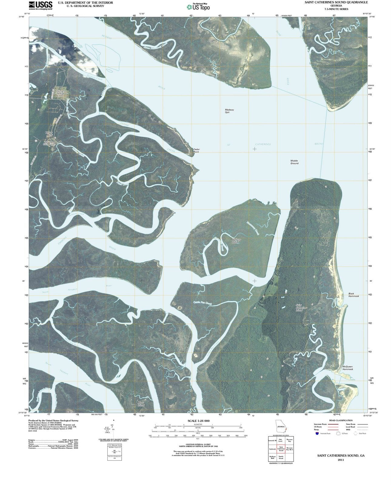 2011 Saint Catherines Sound, GA - Georgia - USGS Topographic Map