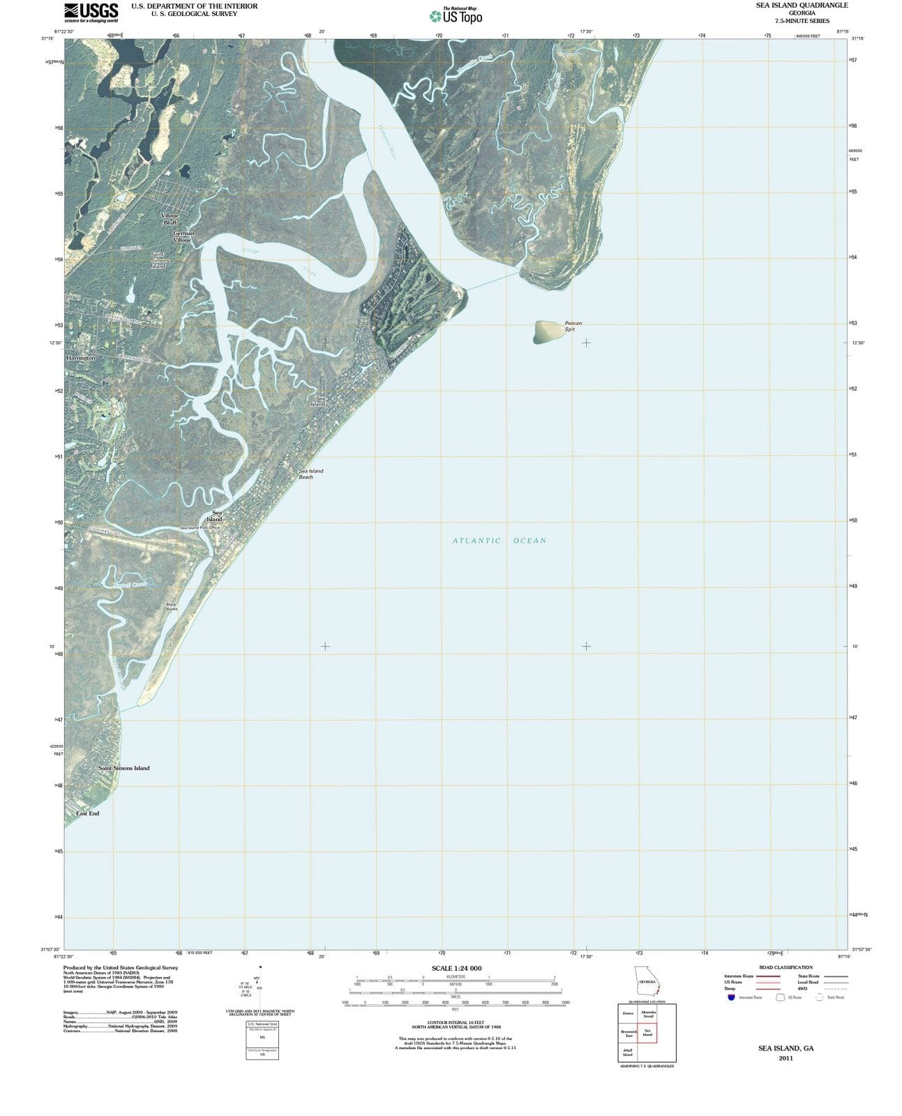 2011 Sea Island, GA - Georgia - USGS Topographic Map
