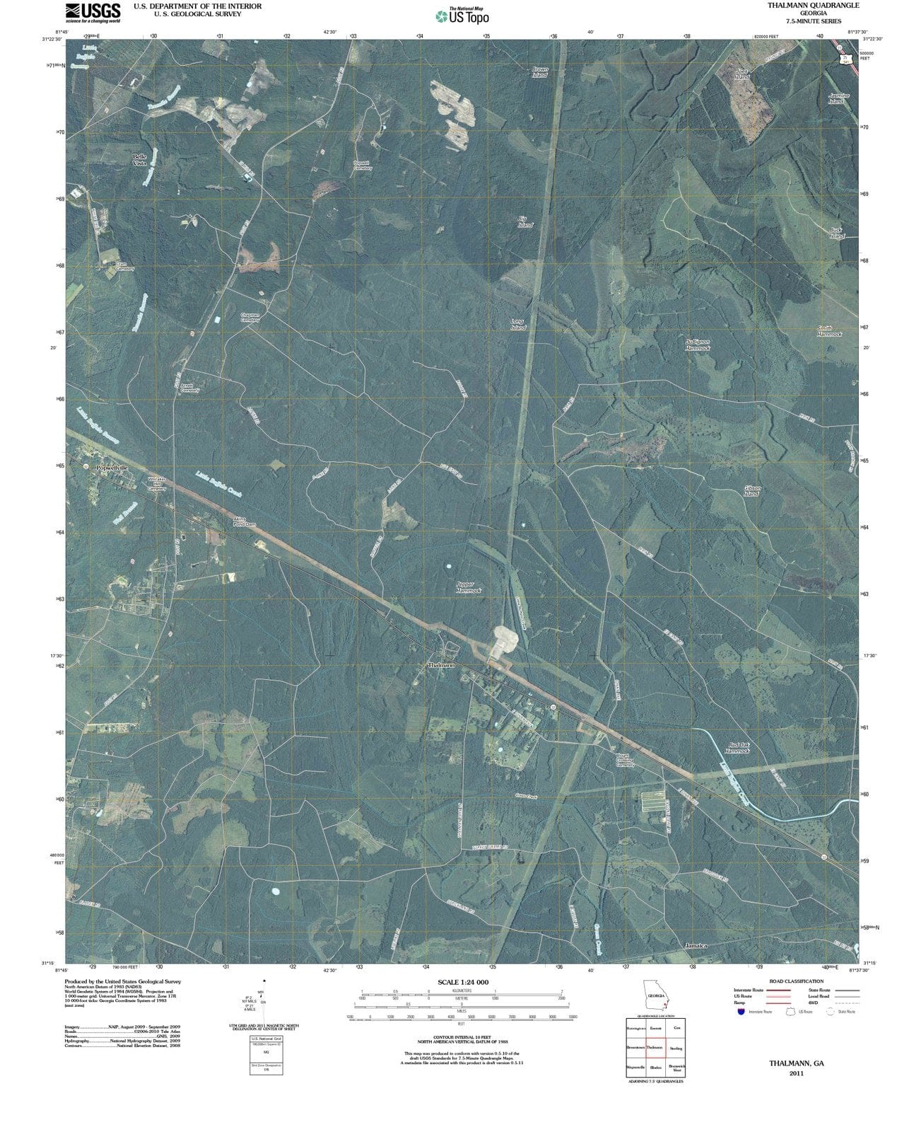 2011 Thalmann, GA - Georgia - USGS Topographic Map