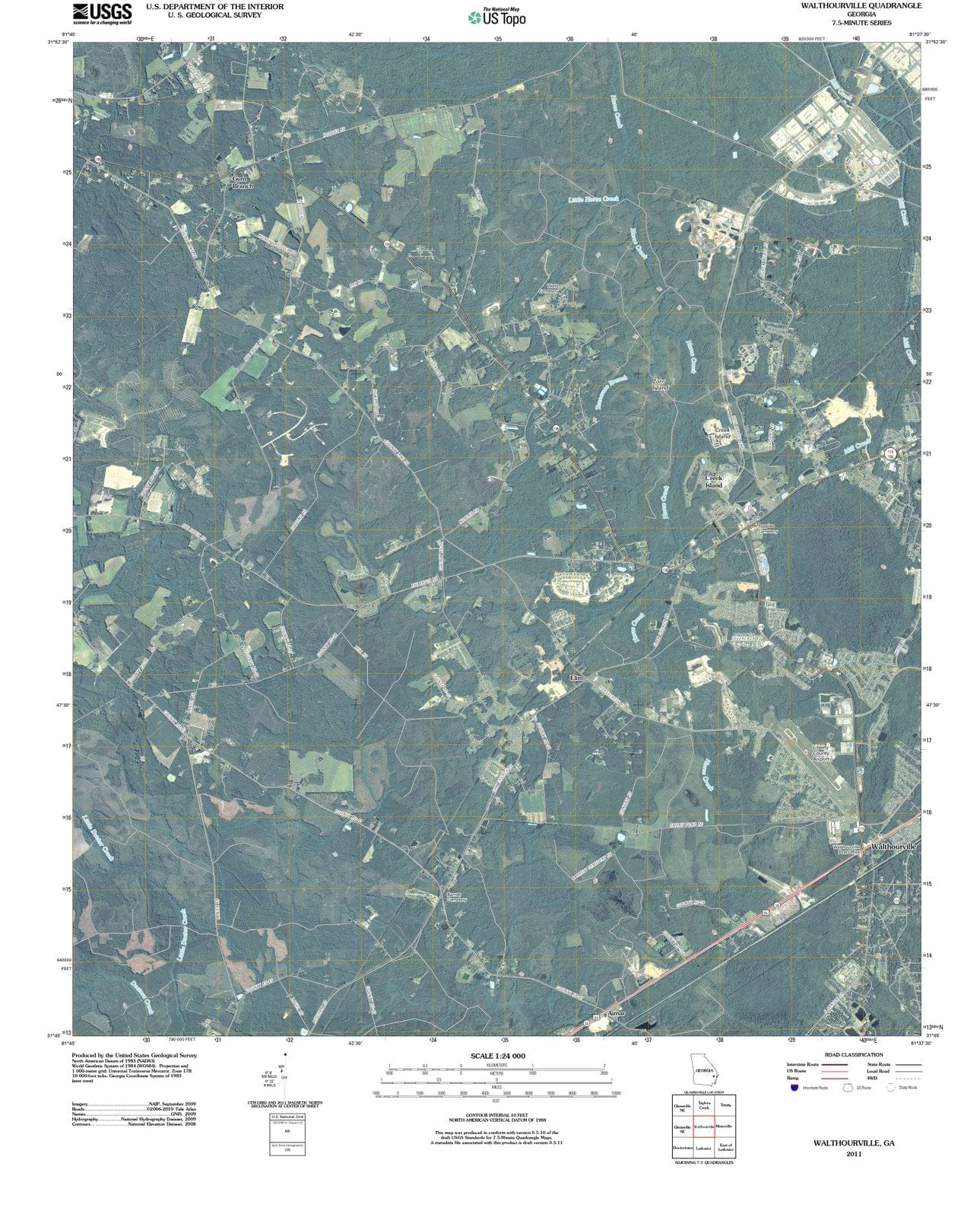 2011 Walthourville, GA - Georgia - USGS Topographic Map