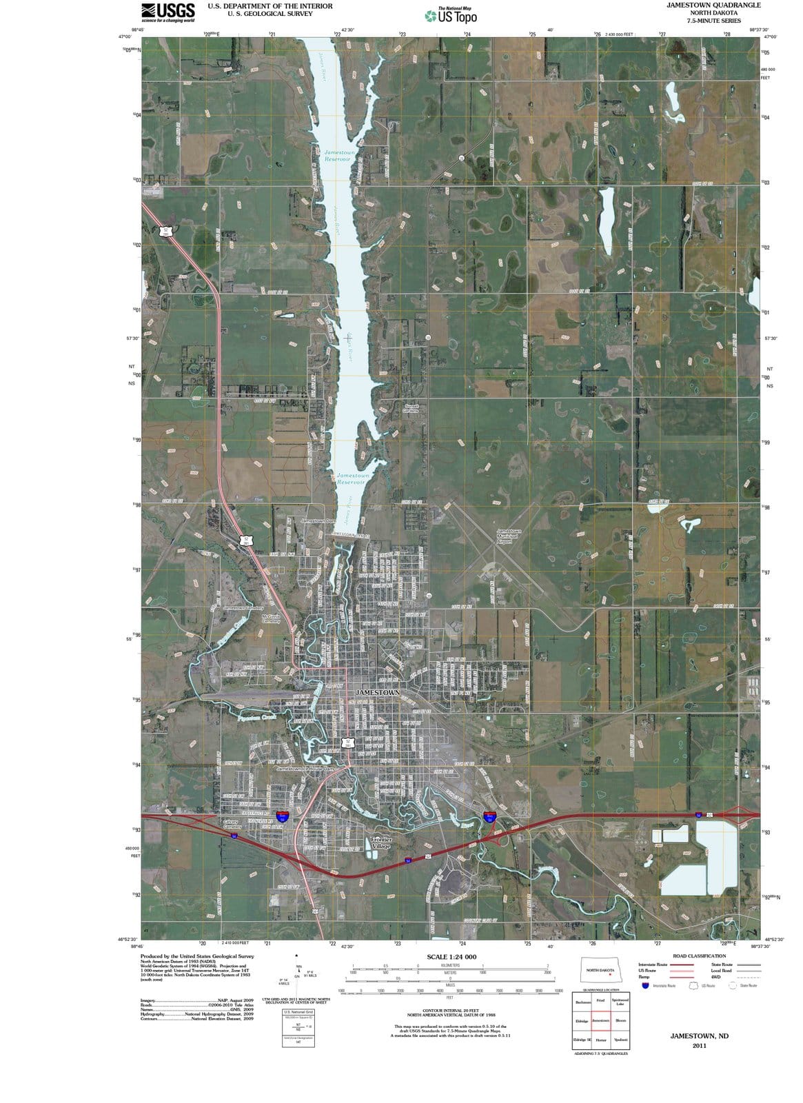 2011 Jamestown, ND - North Dakota - USGS Topographic Map