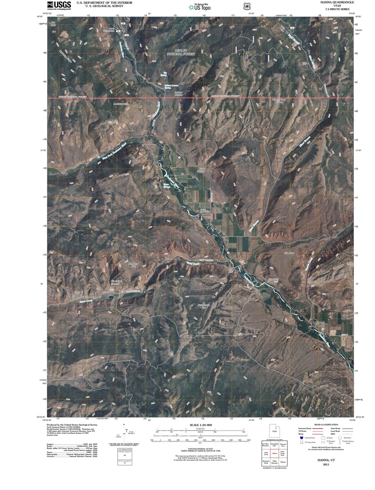 2011 Hanna, UT - Utah - USGS Topographic Map