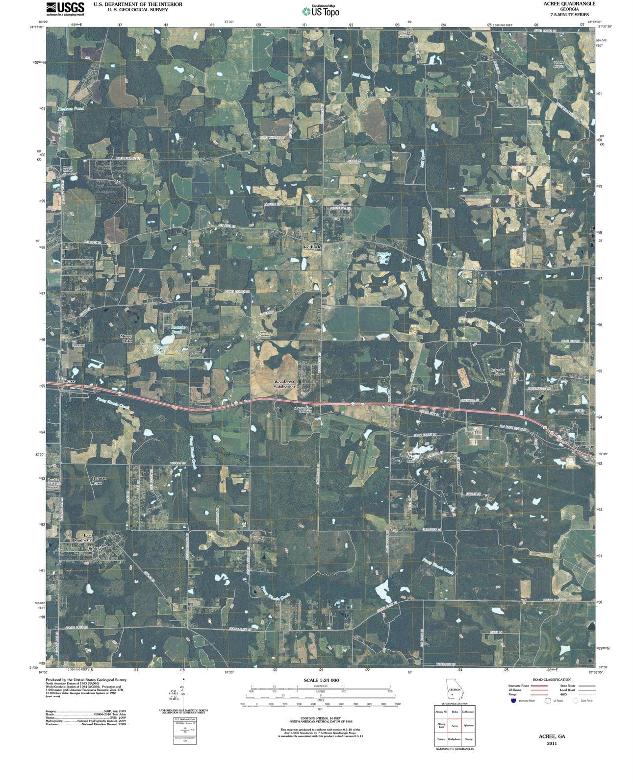 2011 Acree, GA - Georgia - USGS Topographic Map