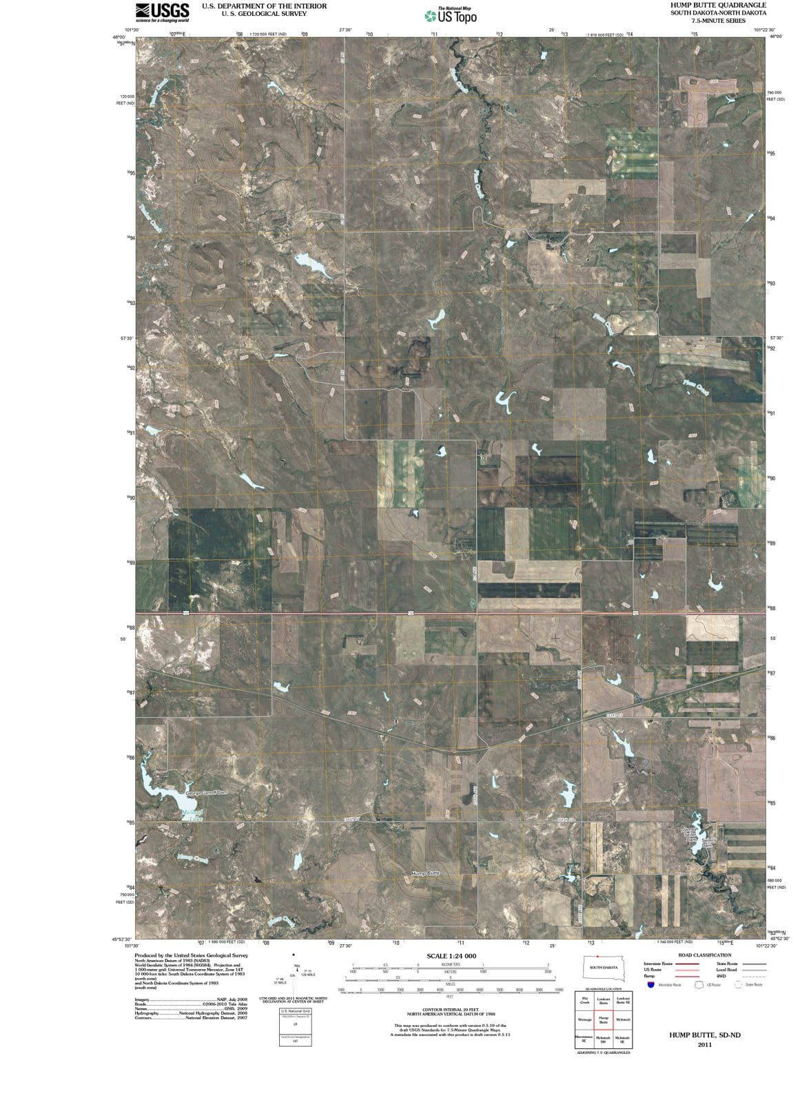 2011 Hump Butte, SD - South Dakota - USGS Topographic Map