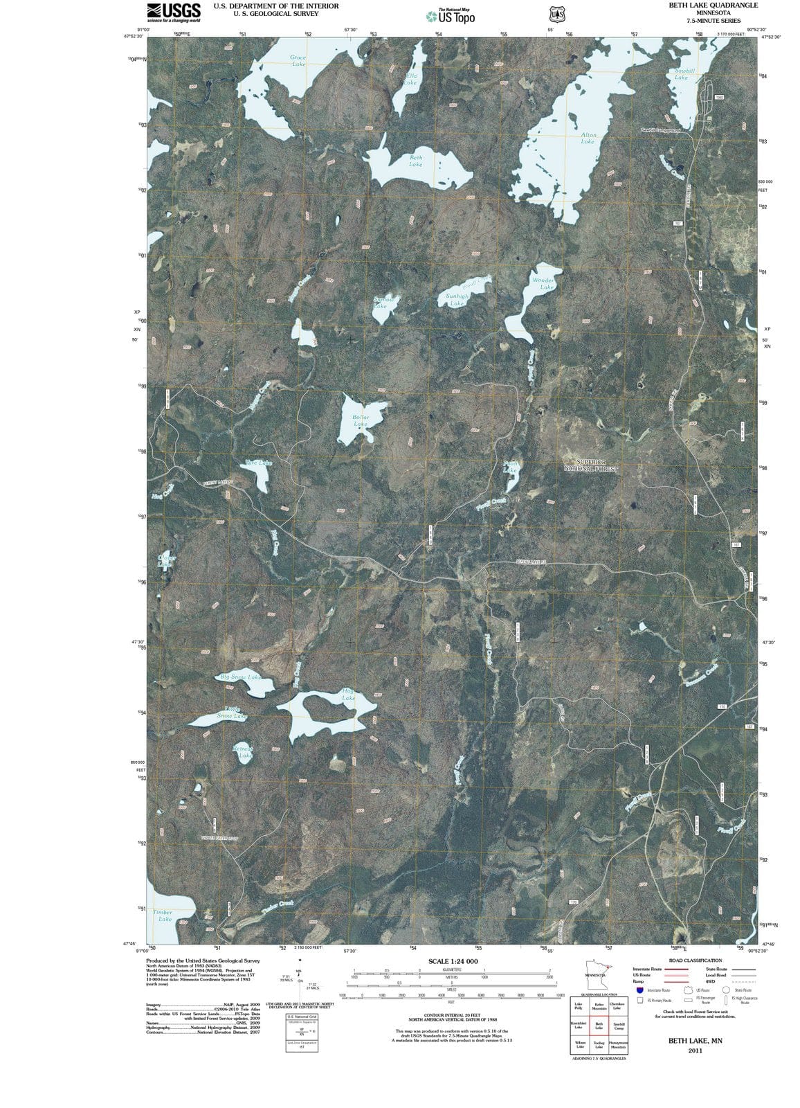 2011 Beth Lake, MN - Minnesota - USGS Topographic Map