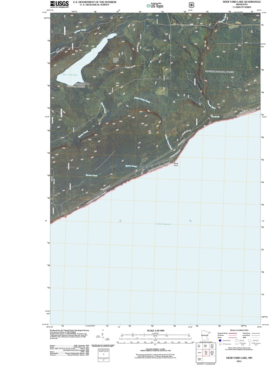 2011 Deer Yard Lake, MN - Minnesota - USGS Topographic Map