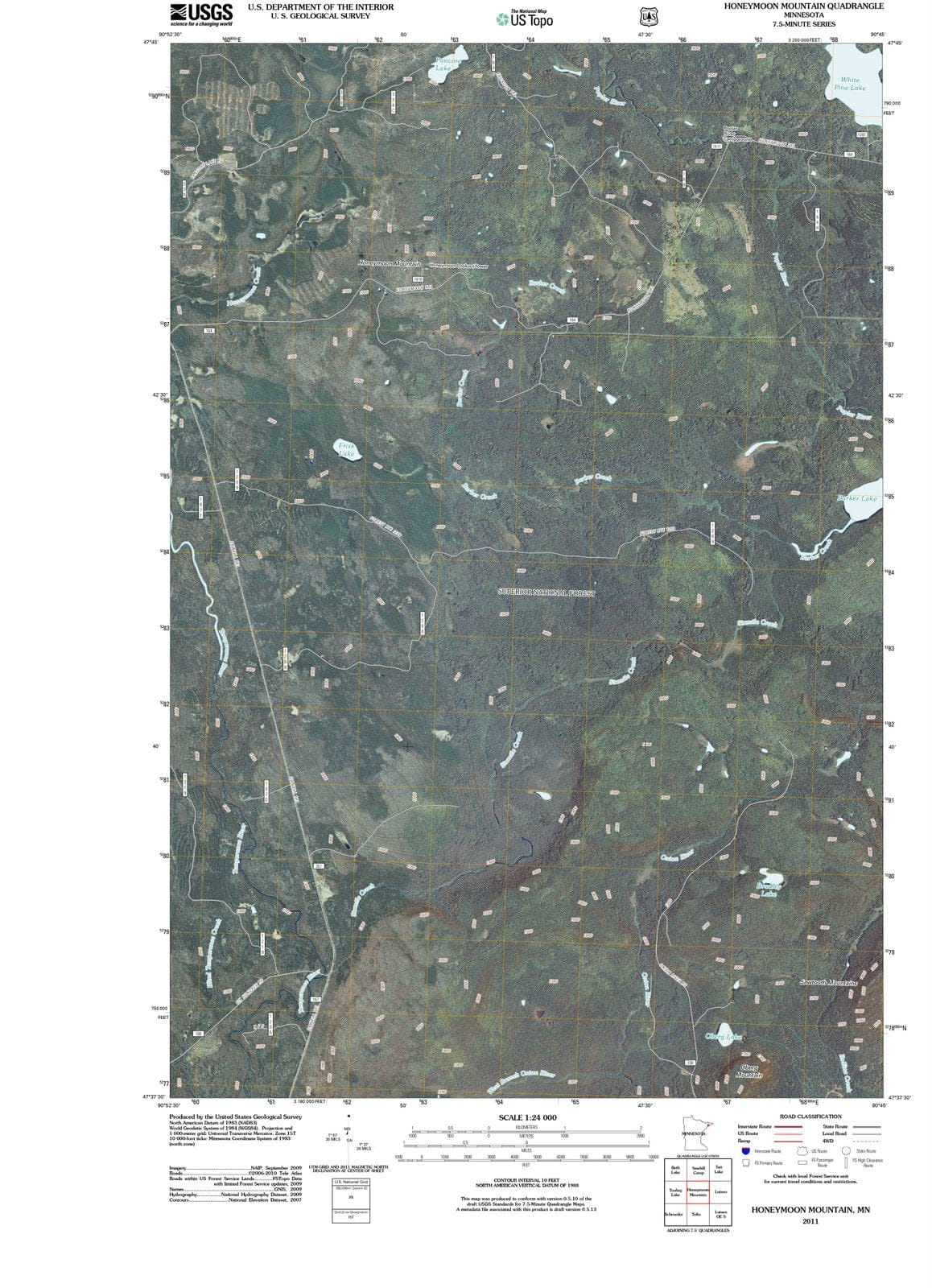 2011 Honeymoon Mountain, MN - Minnesota - USGS Topographic Map