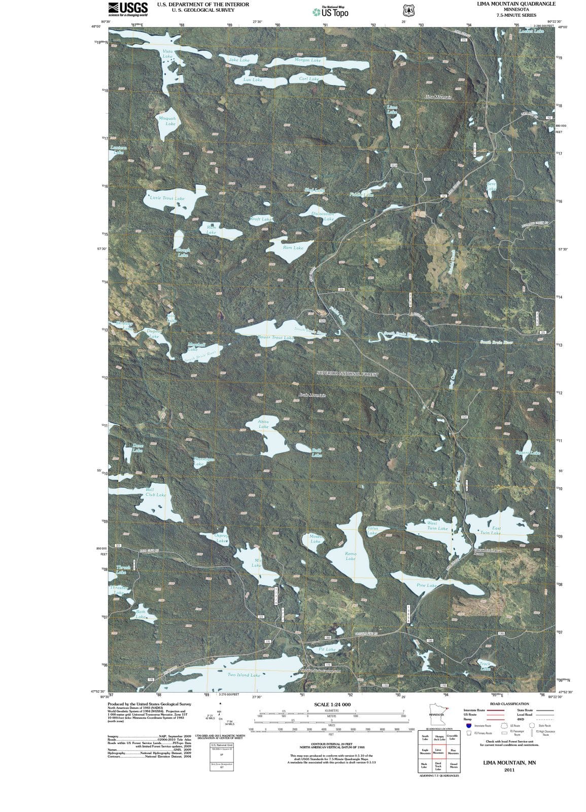 2011 Lima Mountain, MN - Minnesota - USGS Topographic Map