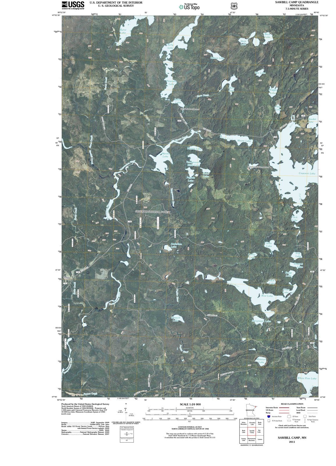 2011 Sawbill Camp, MN - Minnesota - USGS Topographic Map
