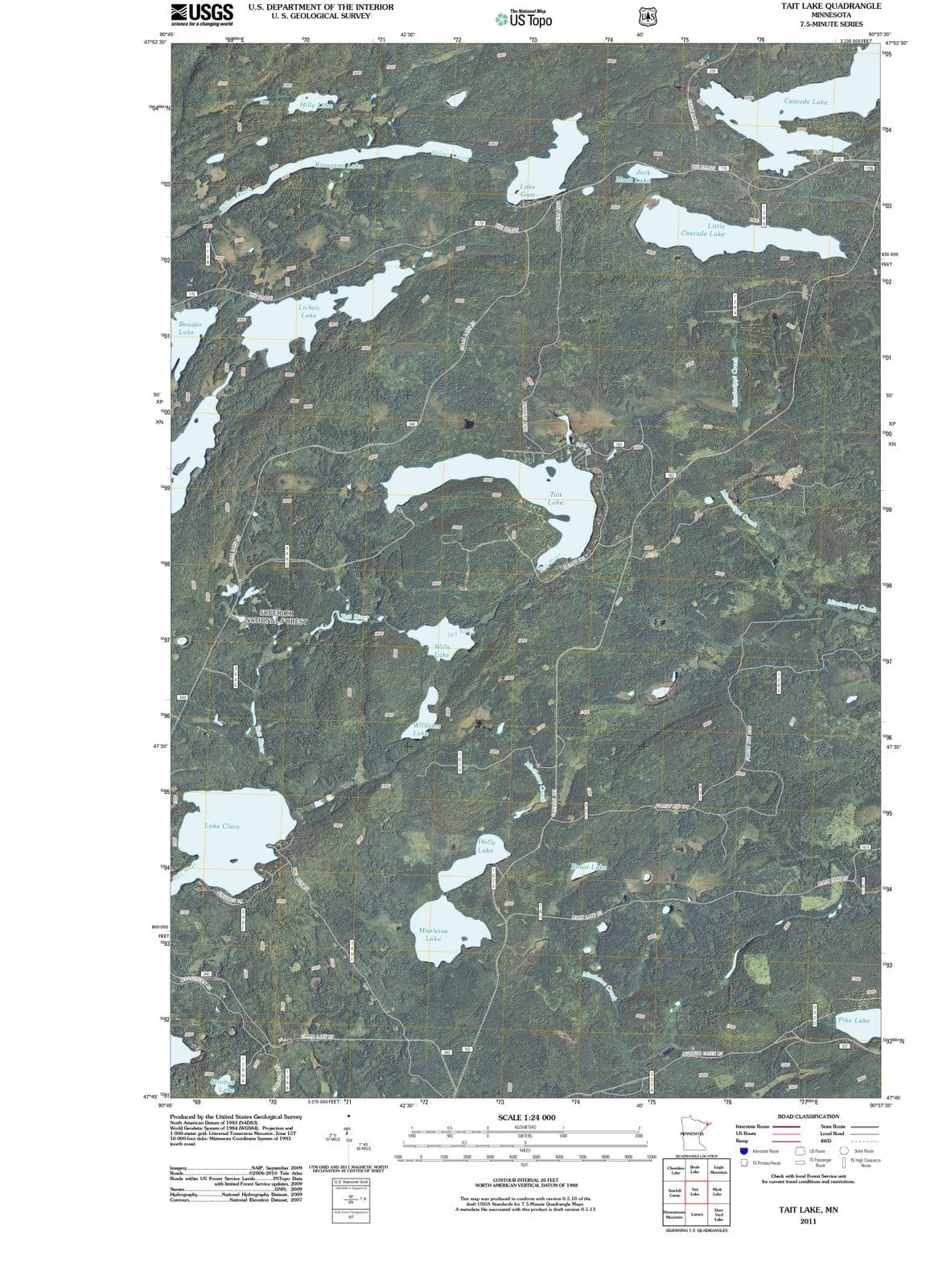2011 Tait Lake, MN - Minnesota - USGS Topographic Map