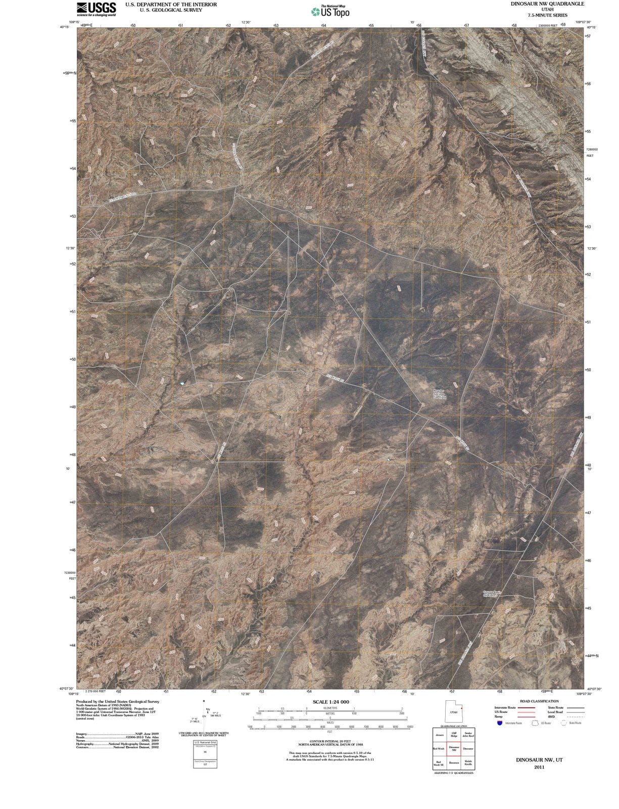 2011 Dinosaur, UT - Utah - USGS Topographic Map