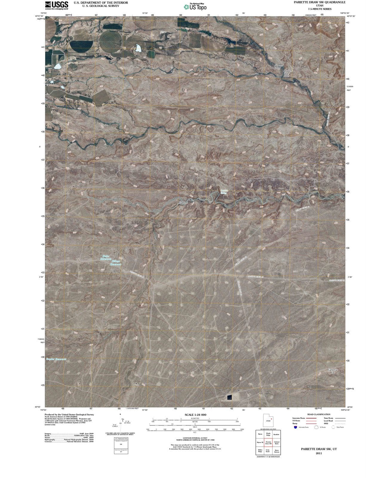2011 Parietteraw, UT - Utah - USGS Topographic Map