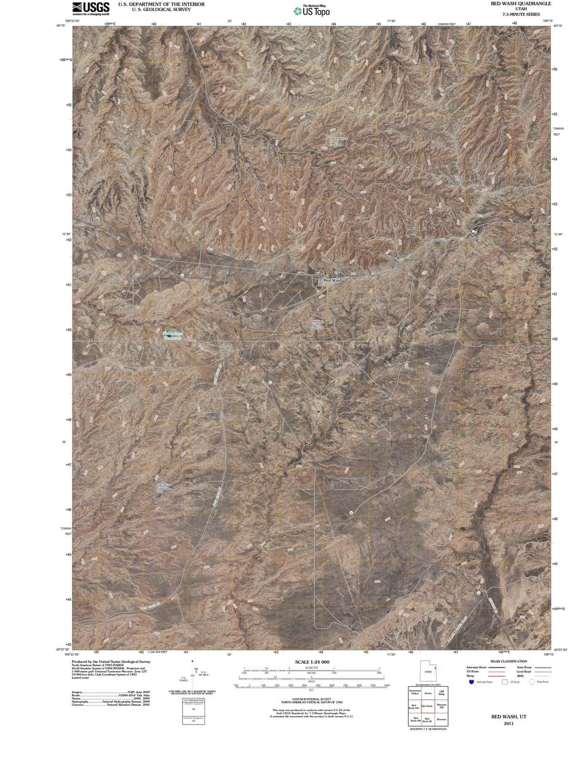 2011 Red Wash, UT - Utah - USGS Topographic Map