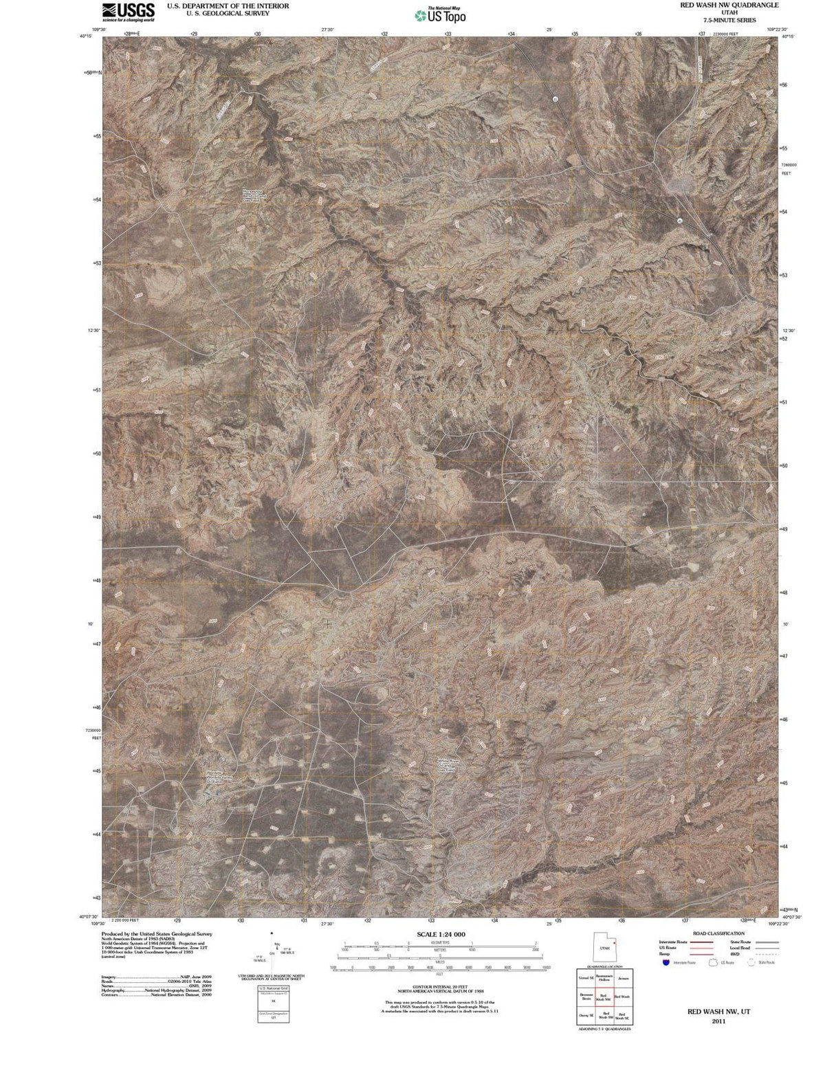 2011 Red Wash, UT - Utah - USGS Topographic Map v2