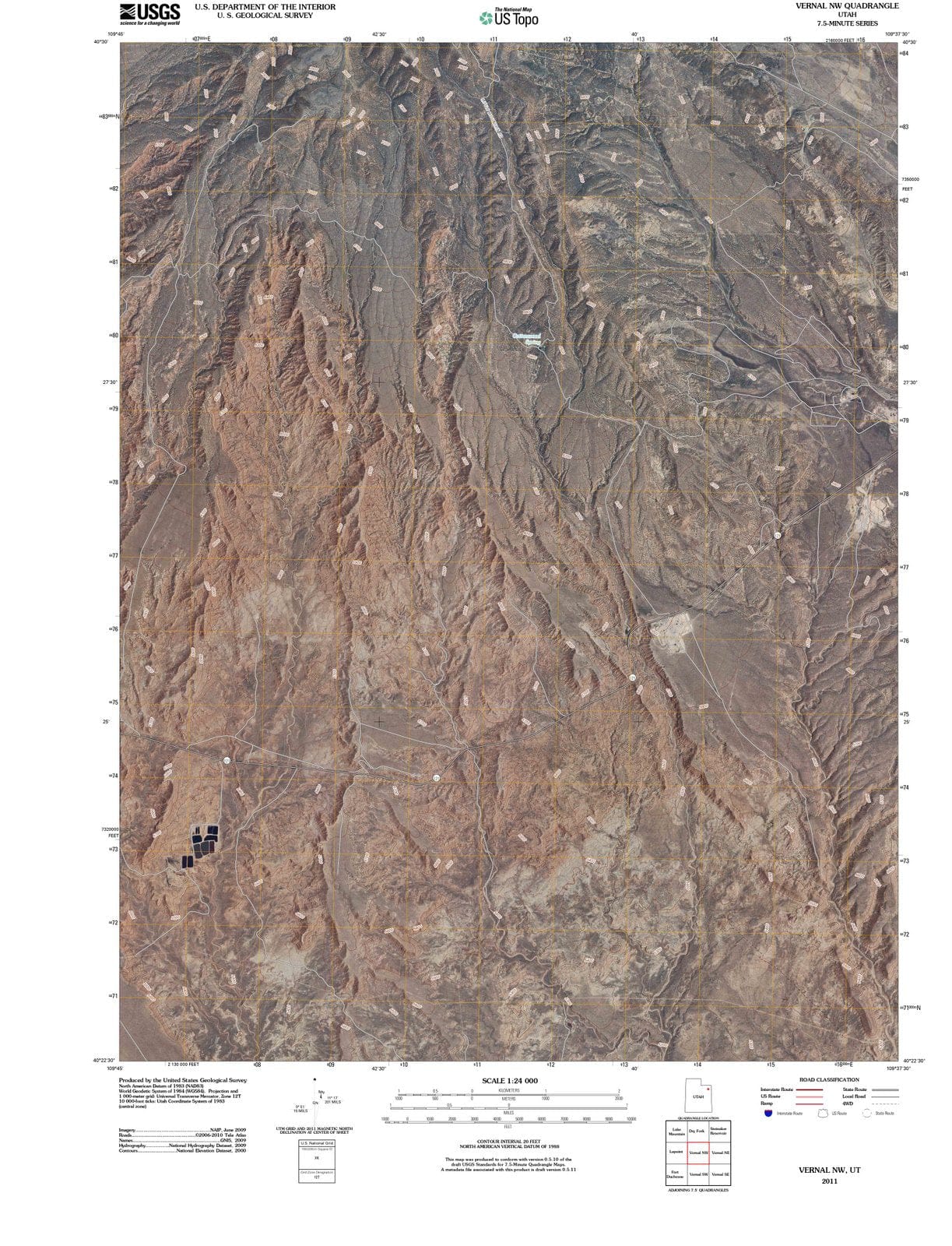 2011 Vernal, UT - Utah - USGS Topographic Map