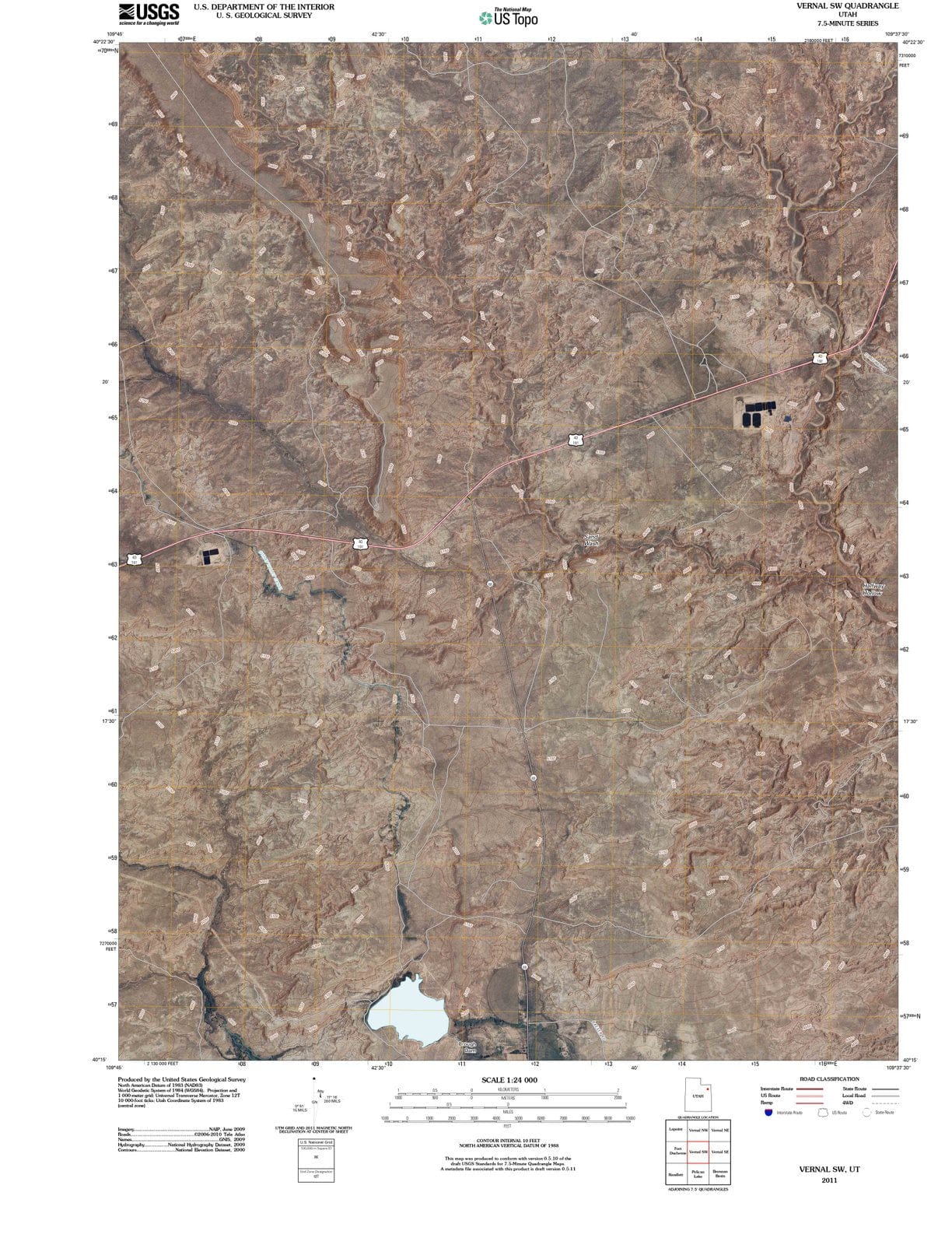 2011 Vernal, UT - Utah - USGS Topographic Map v2