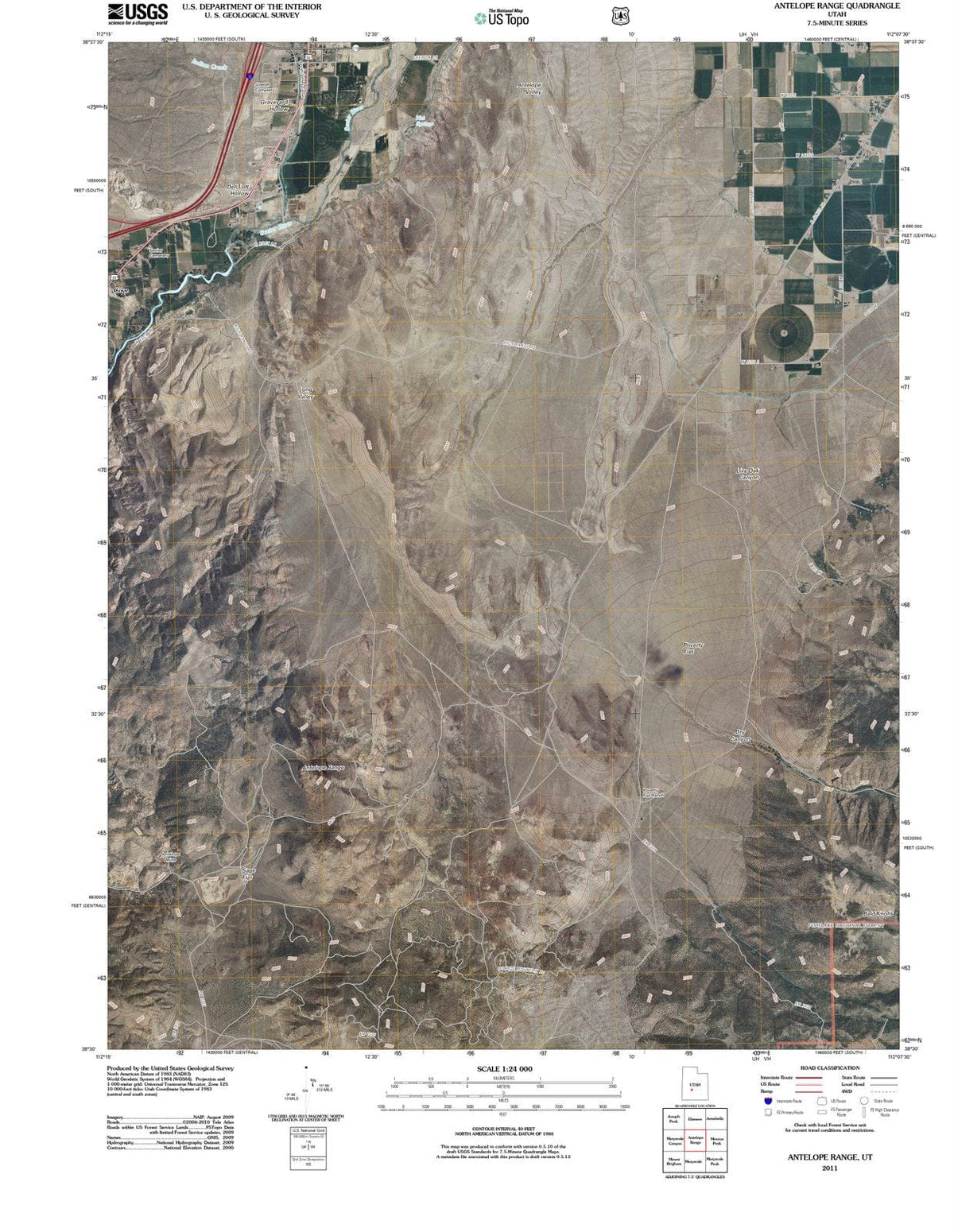 2011 Antelope Range, UT - Utah - USGS Topographic Map
