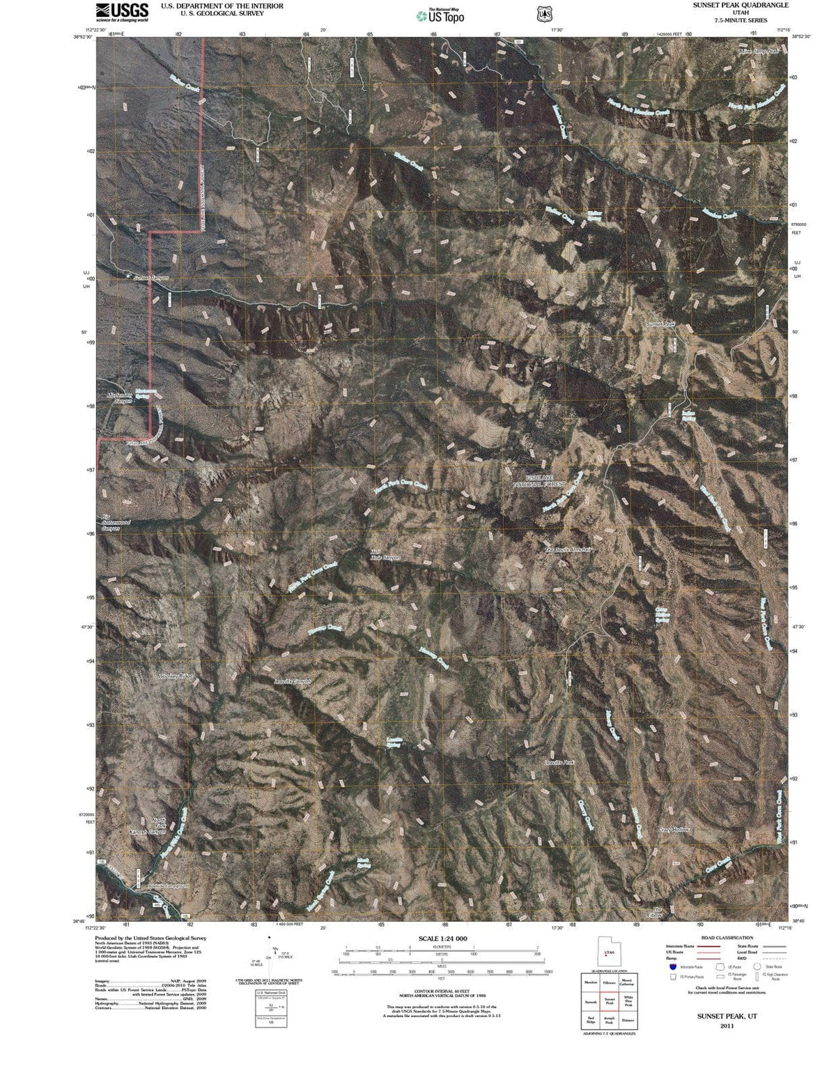 2011 Sunset Peak, UT - Utah - USGS Topographic Map