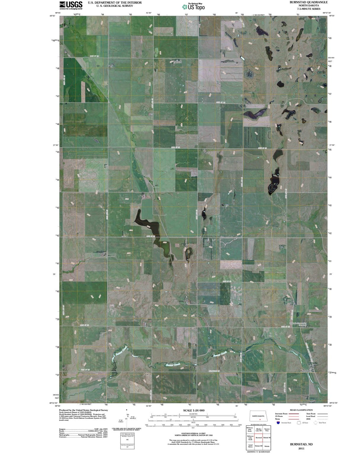2011 Burnstad, ND - North Dakota - USGS Topographic Map