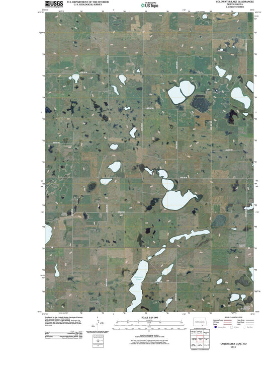 2011 Coldwater Lake, ND - North Dakota - USGS Topographic Map
