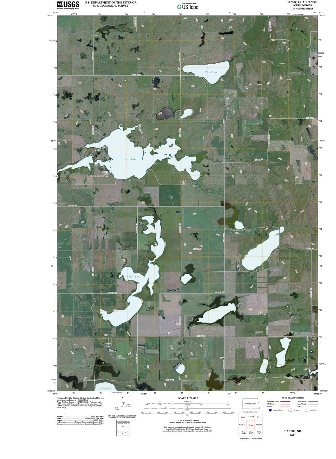 2011 Danzig, ND - North Dakota - USGS Topographic Map