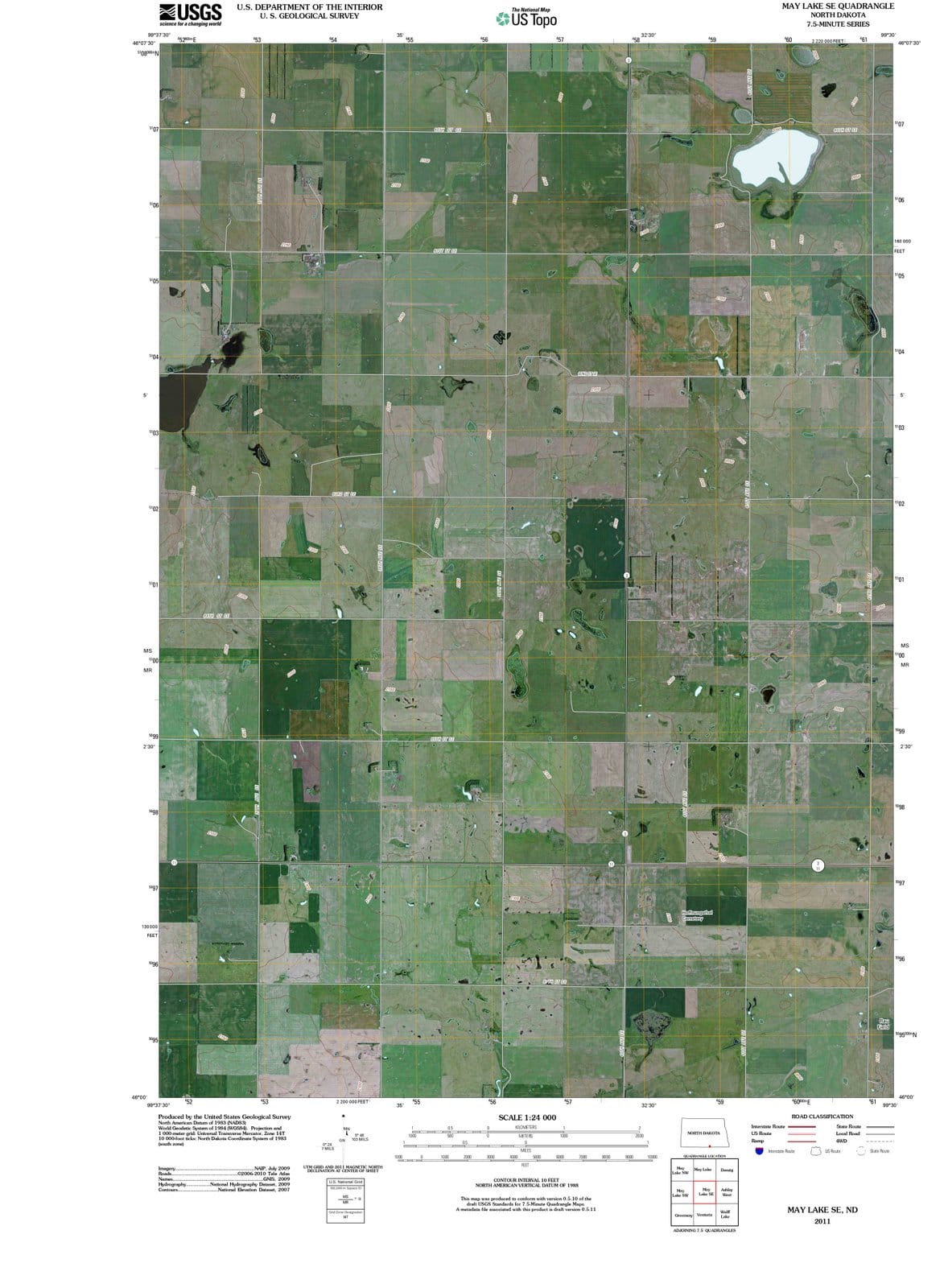 2011 May Lake, ND - North Dakota - USGS Topographic Map v2