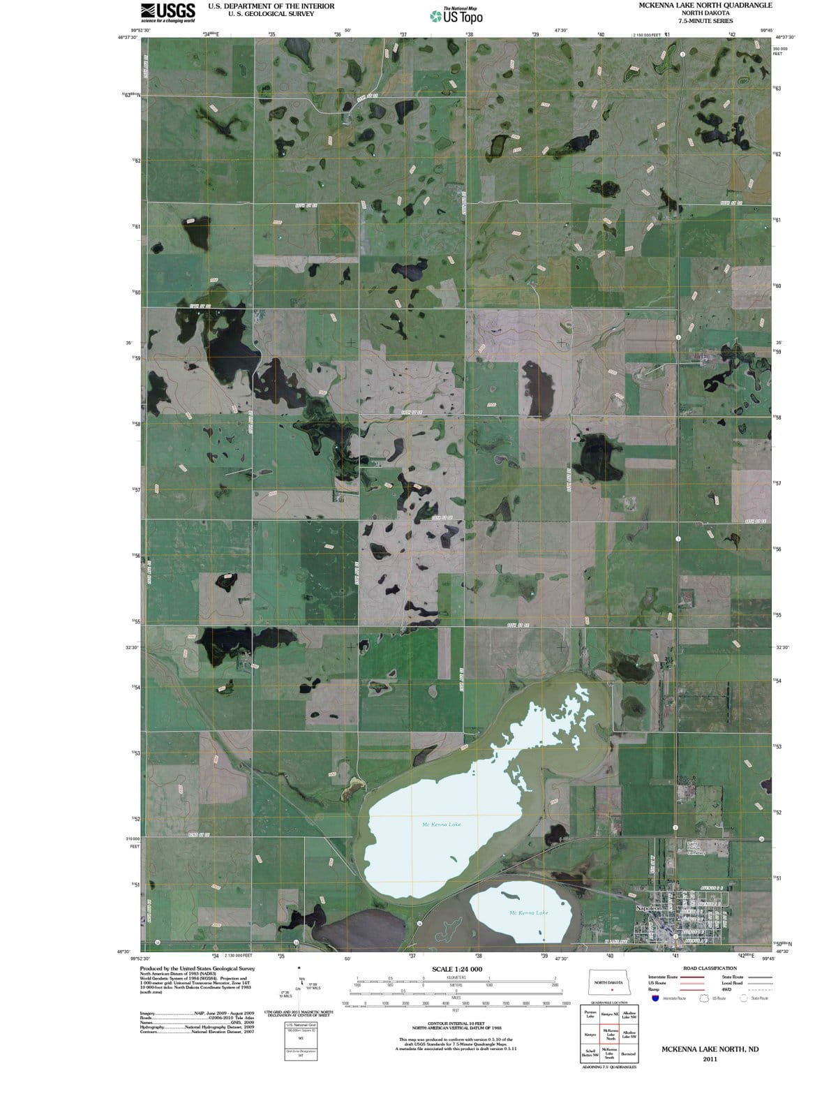 2011 McKenna Lake North, ND - North Dakota - USGS Topographic Map