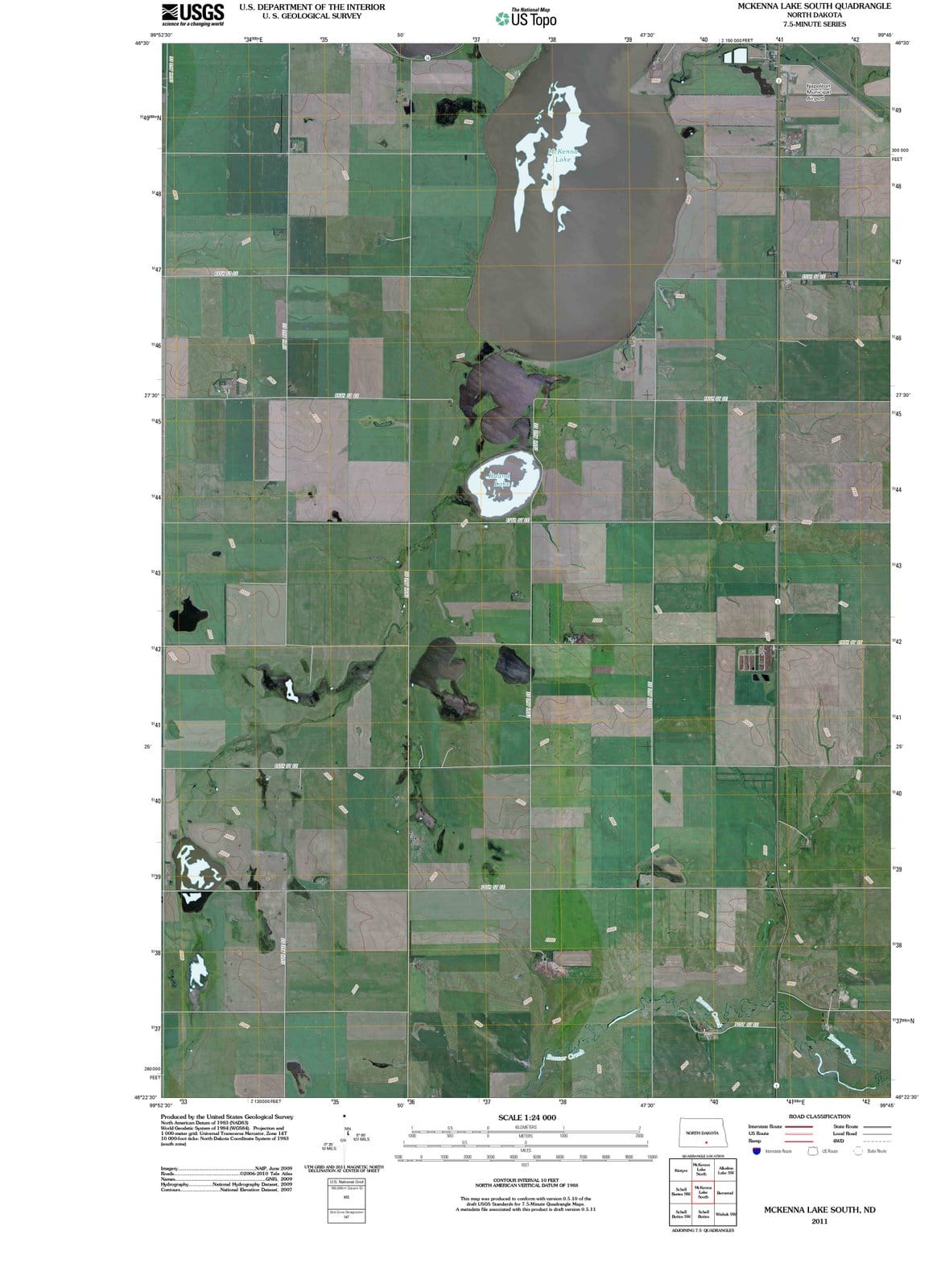 2011 McKenna Lake South, ND - North Dakota - USGS Topographic Map