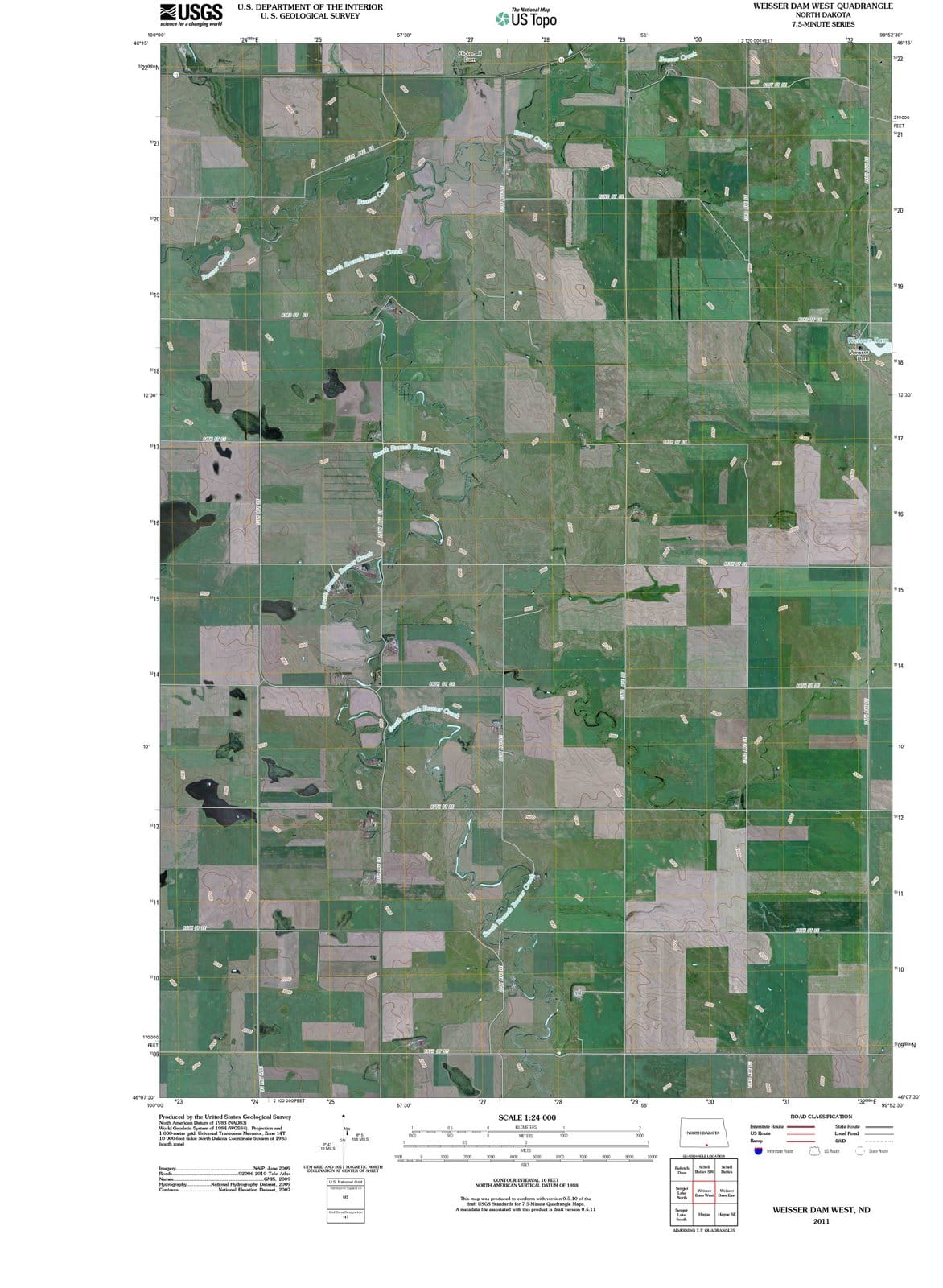 2011 Weisseram West, ND - North Dakota - USGS Topographic Map