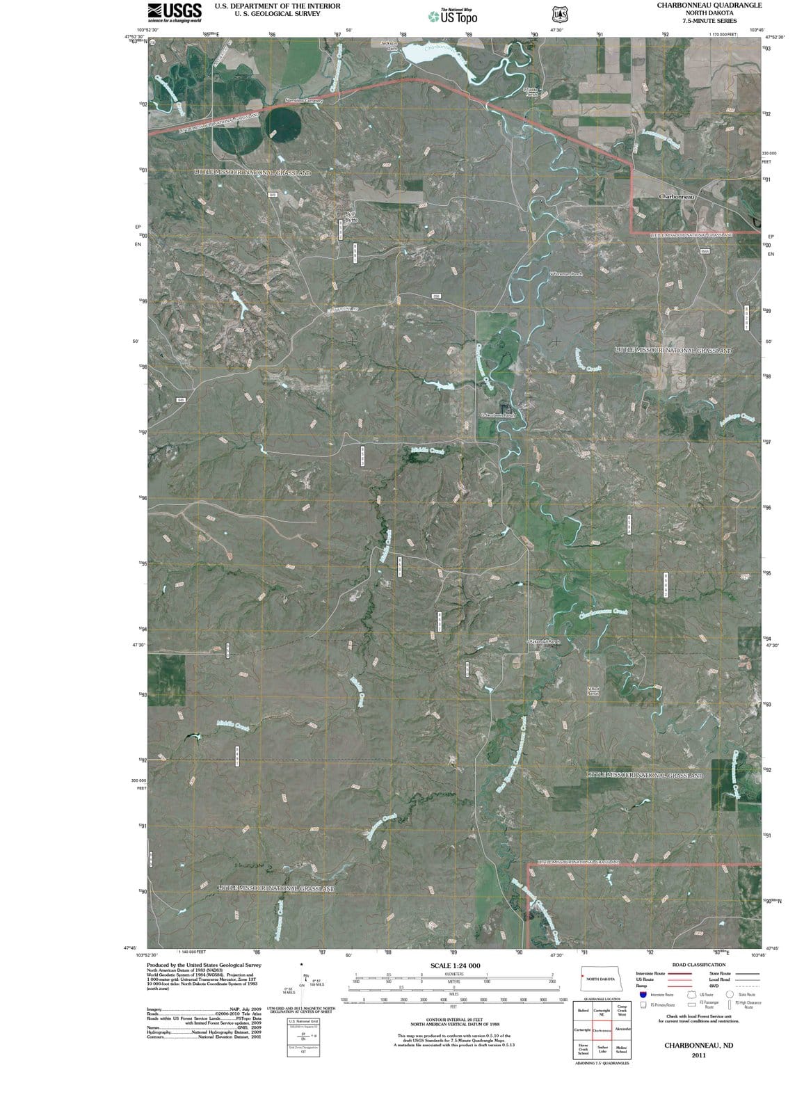 2011 Charbonneau, ND - North Dakota - USGS Topographic Map