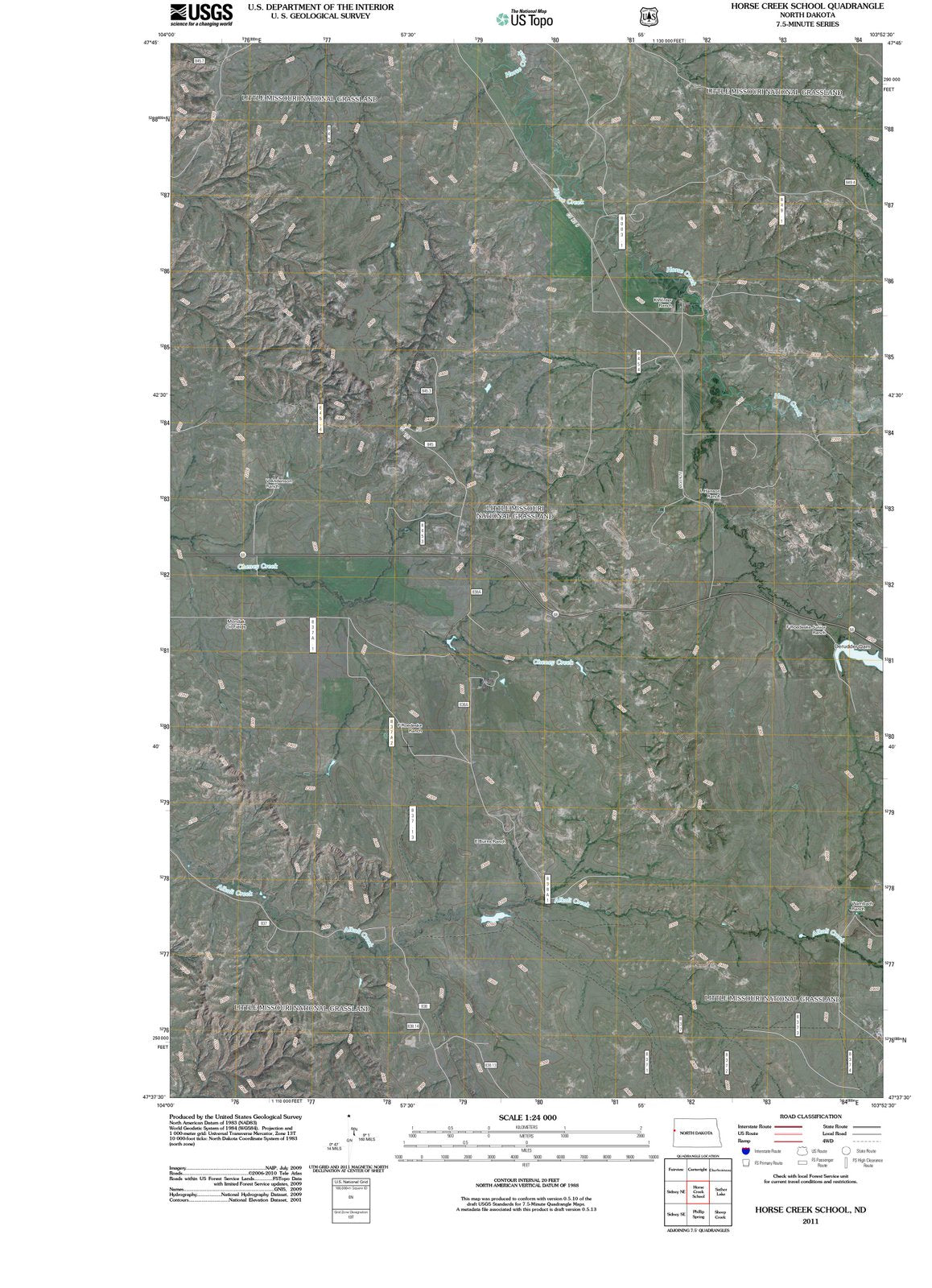 2011 Horse Creek School, ND - North Dakota - USGS Topographic Map