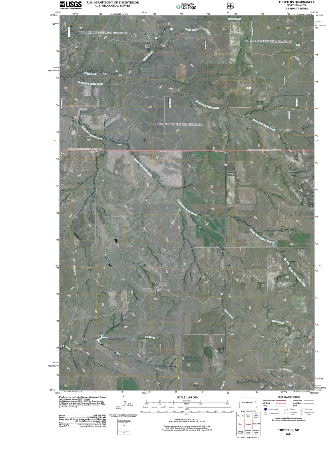 2011 Trotters, ND - North Dakota - USGS Topographic Map