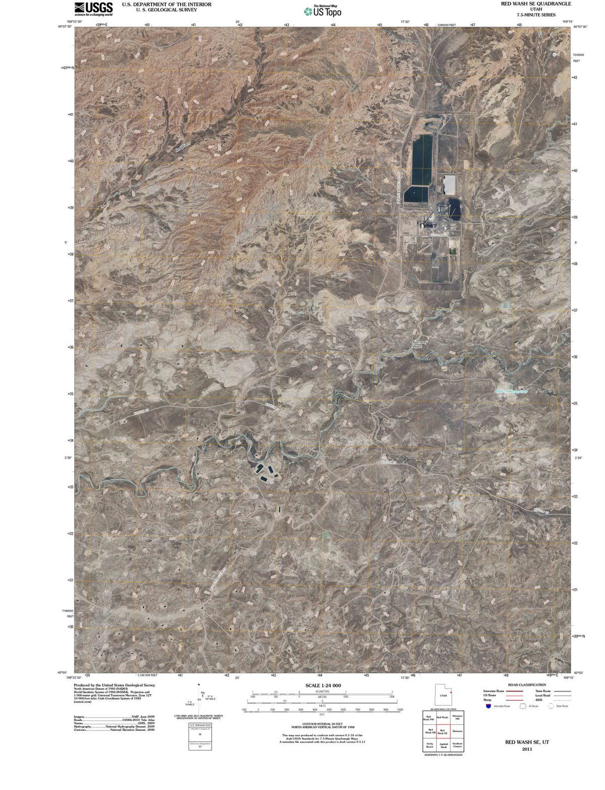 2011 Red Wash, UT - Utah - USGS Topographic Map v3