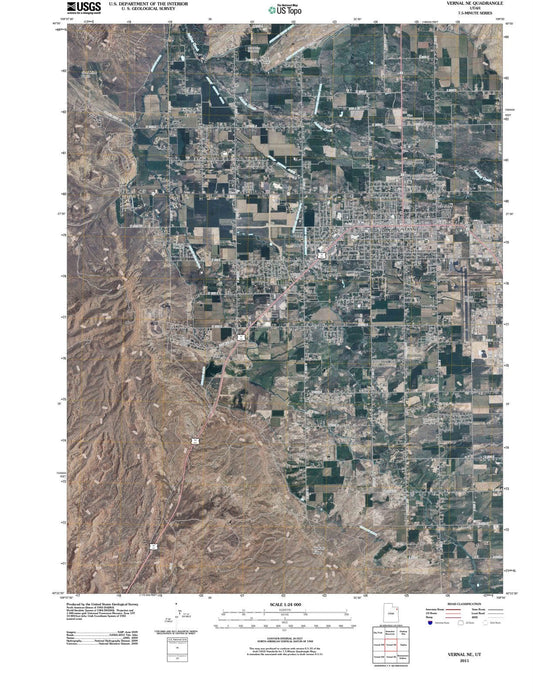 2011 Vernal, UT - Utah - USGS Topographic Map v3