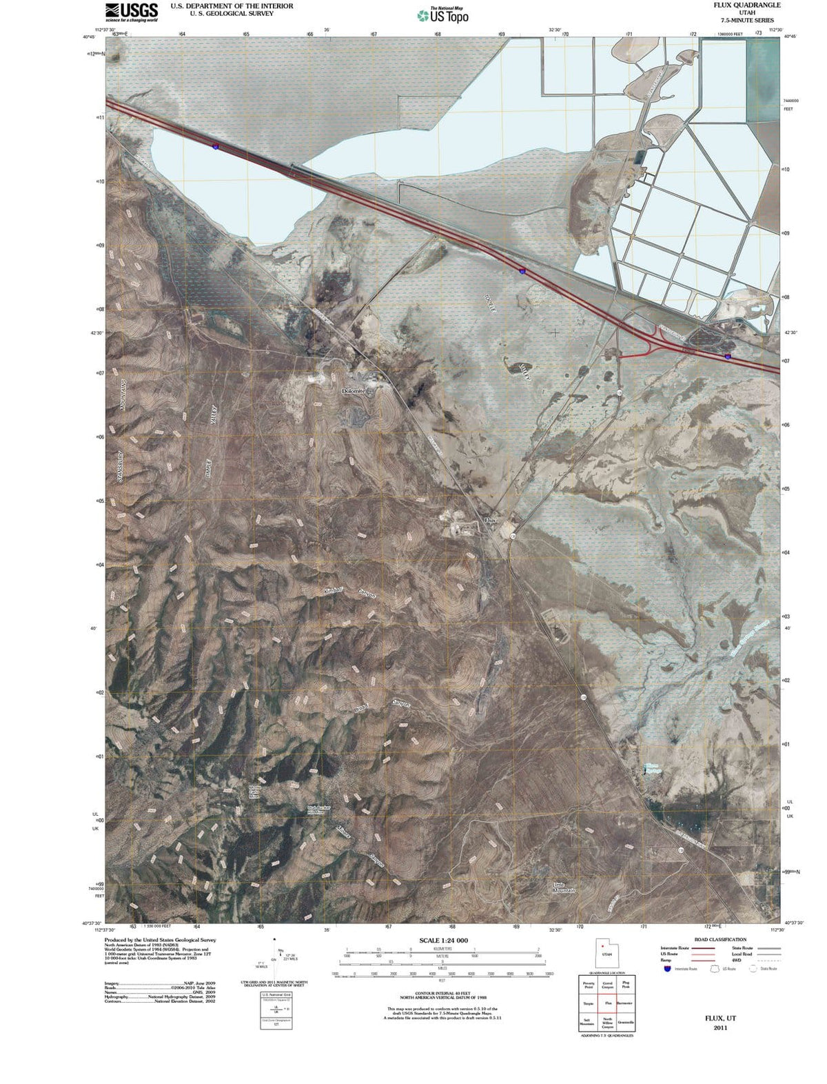 2011 Flux, UT - Utah - USGS Topographic Map