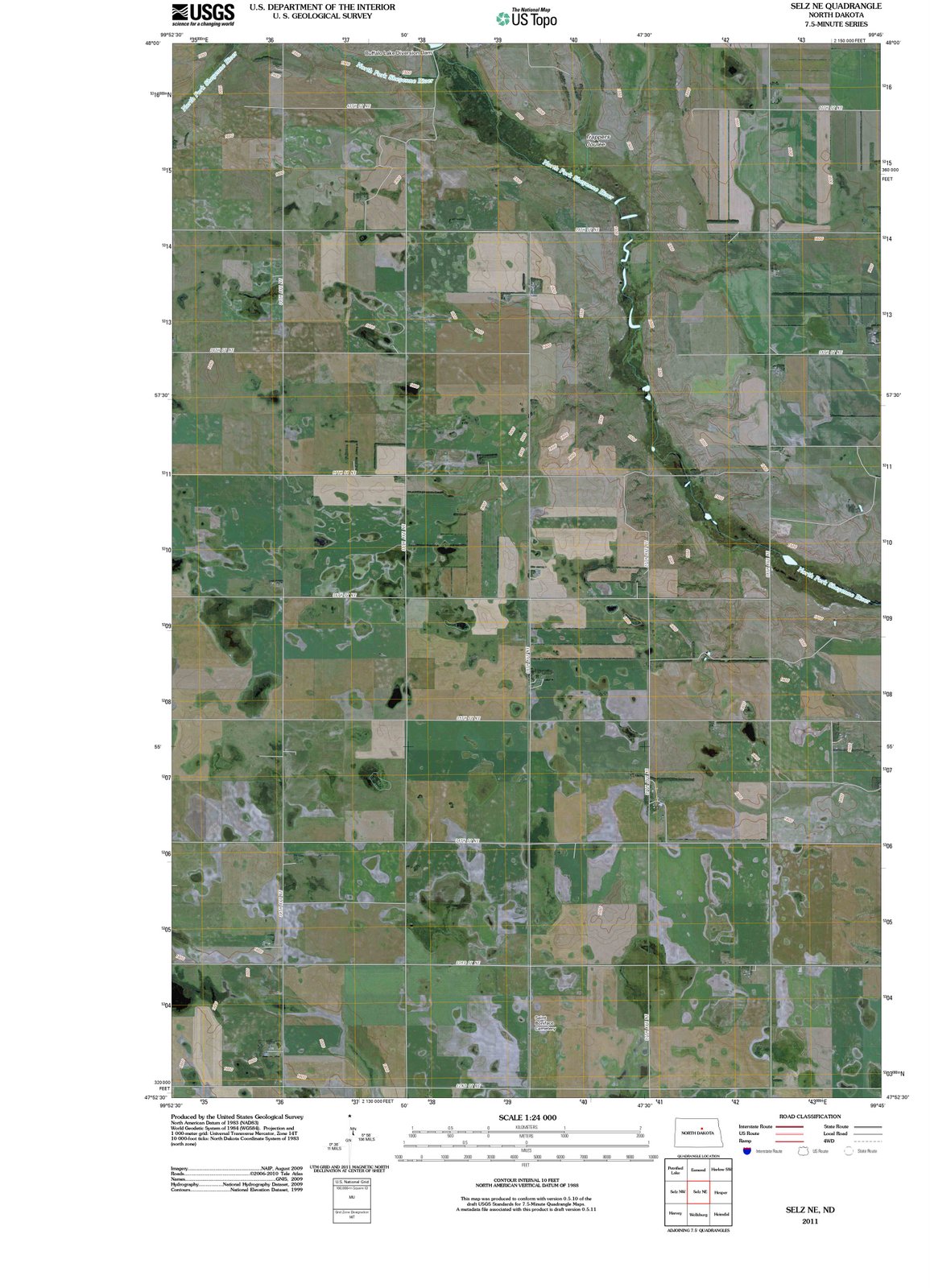 2011 Selz, ND - North Dakota - USGS Topographic Map