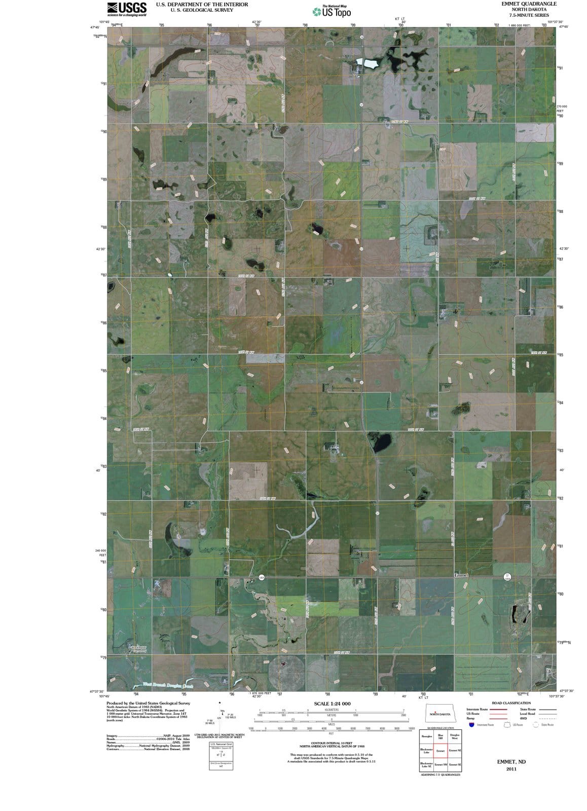 2011 Emmet, ND - North Dakota - USGS Topographic Map