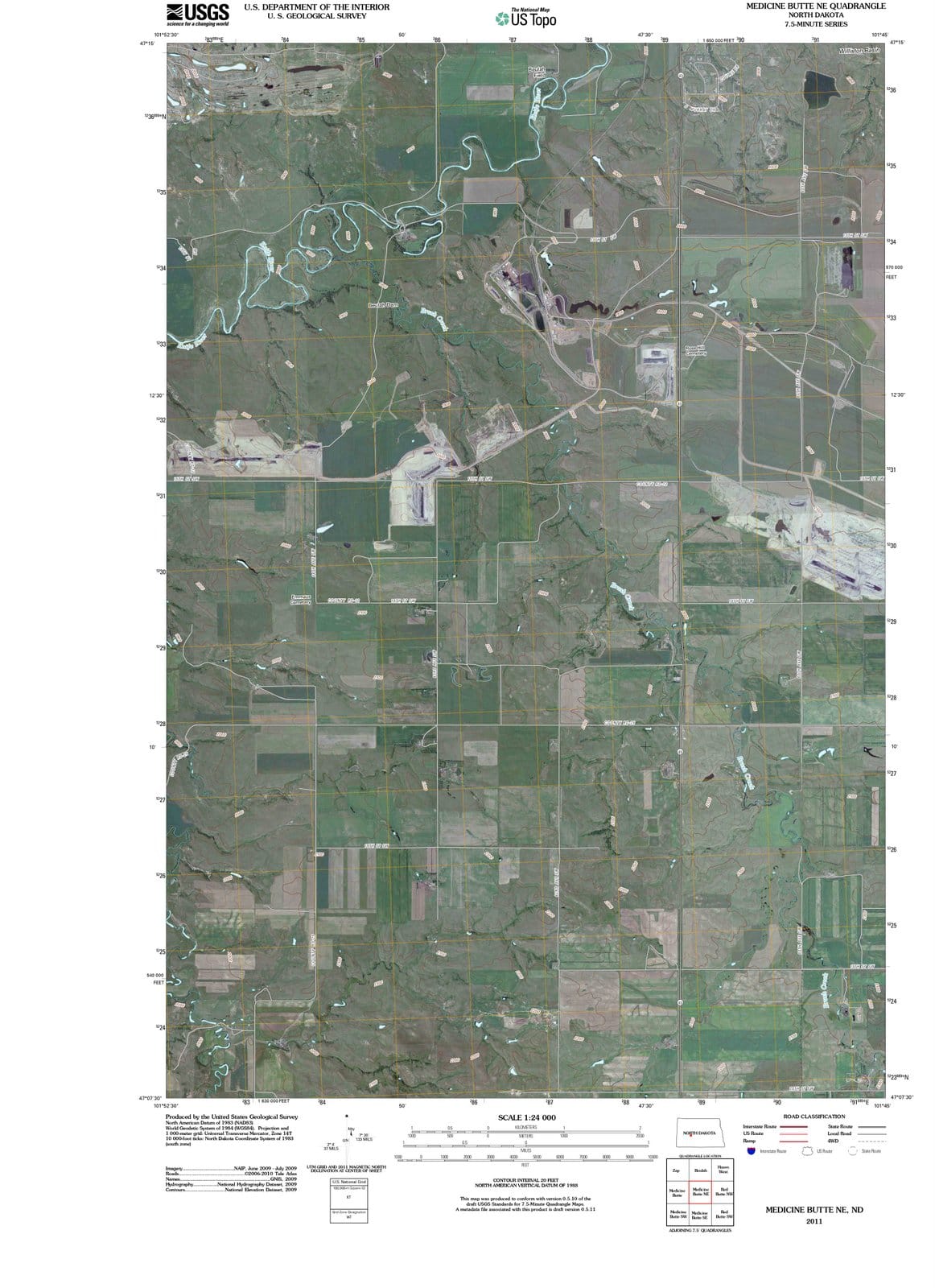 2011 Medicine Butte, ND - North Dakota - USGS Topographic Map v2