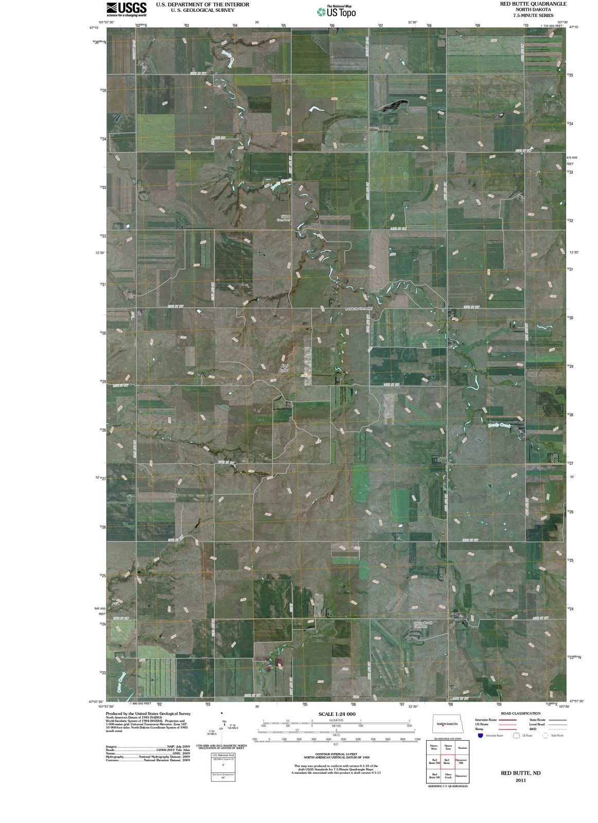 2011 Red Butte, ND - North Dakota - USGS Topographic Map