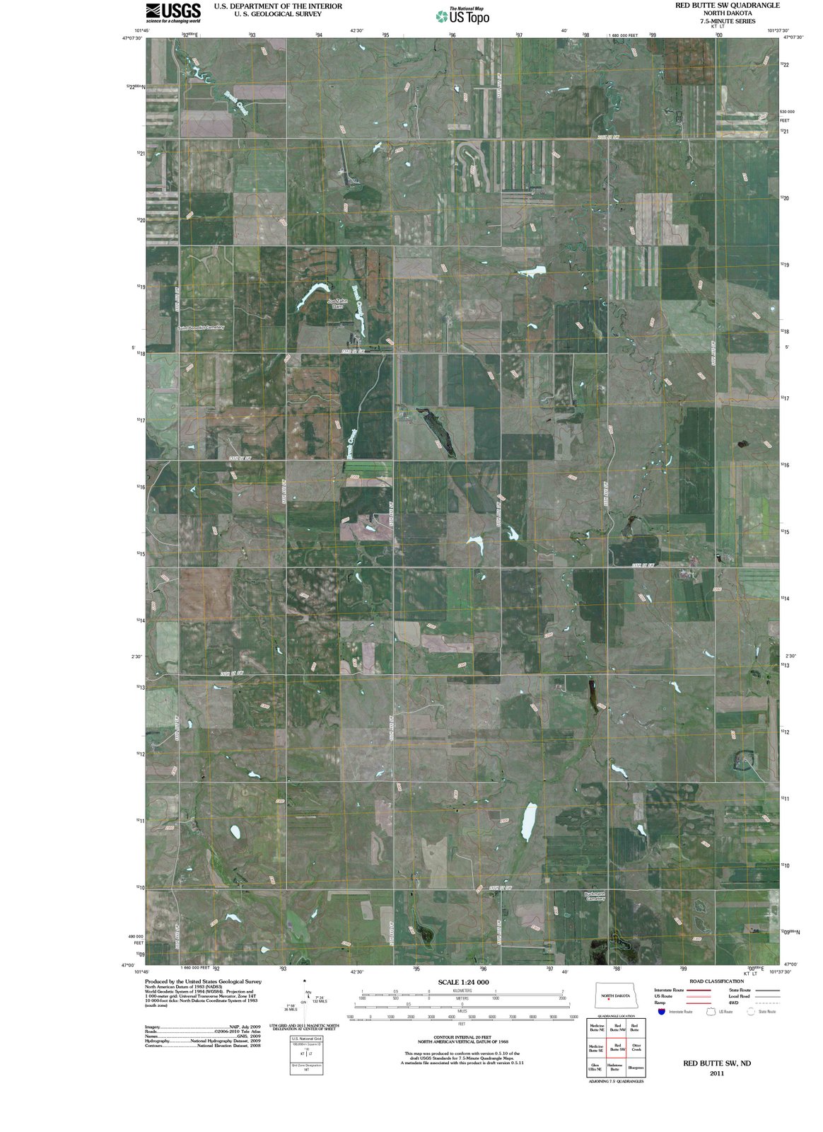 2011 Red Butte, ND - North Dakota - USGS Topographic Map v3