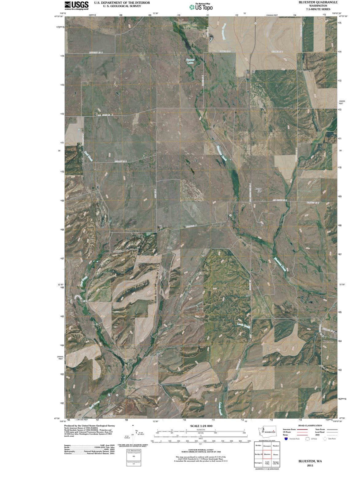 2011 Bluestem, WA - Washington - USGS Topographic Map