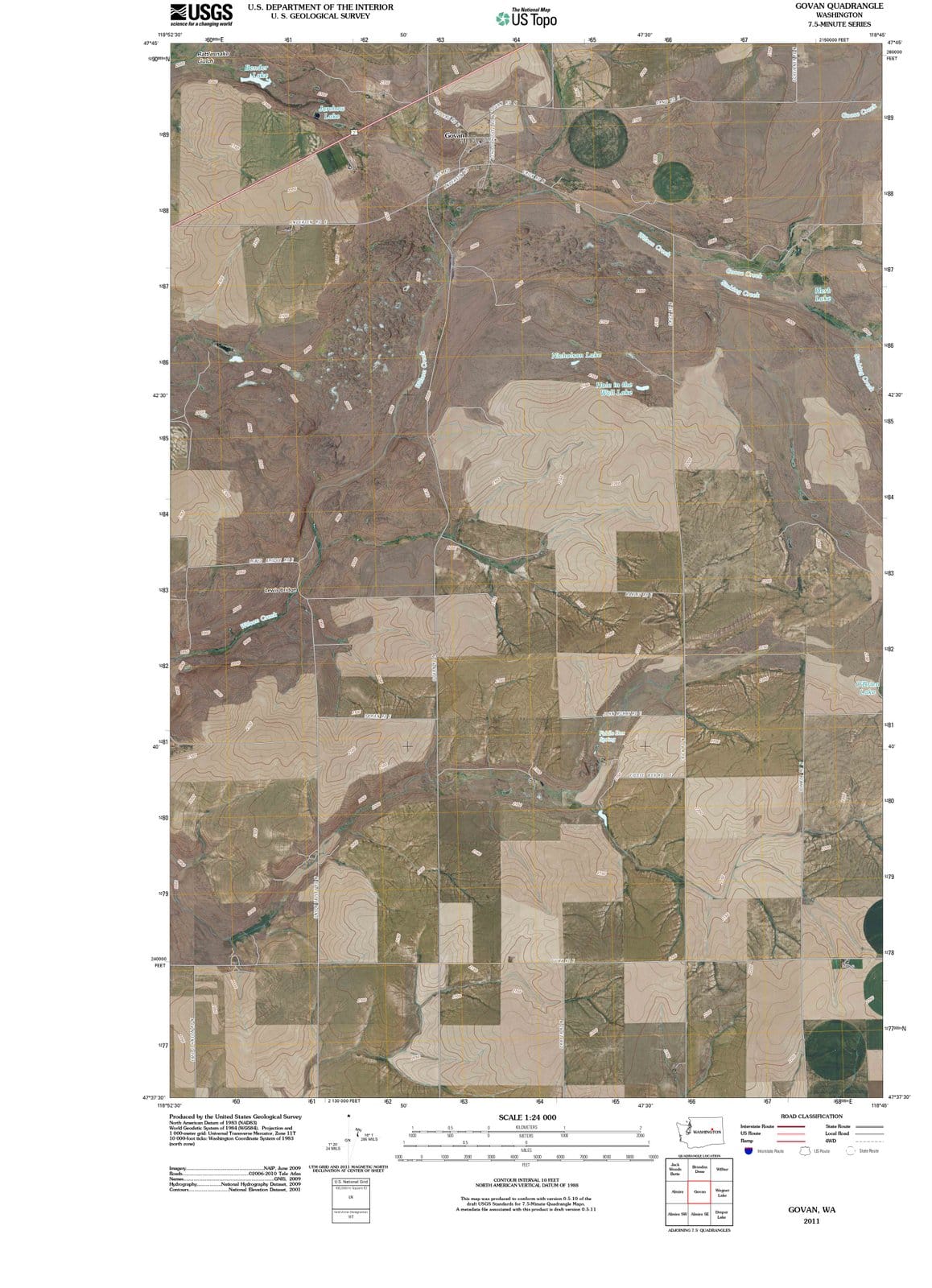 2011 Govan, WA - Washington - USGS Topographic Map