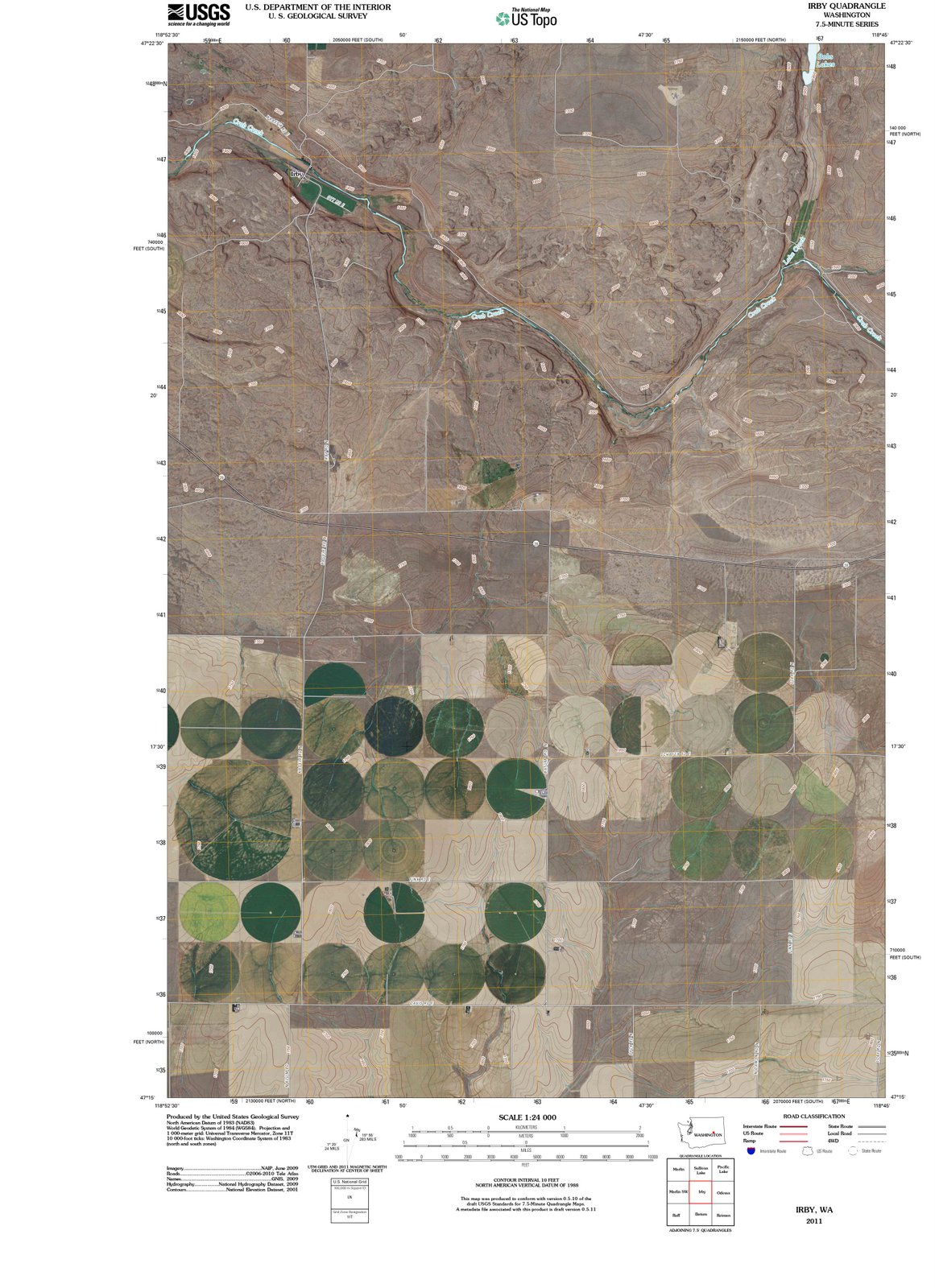 2011 Irby, WA - Washington - USGS Topographic Map