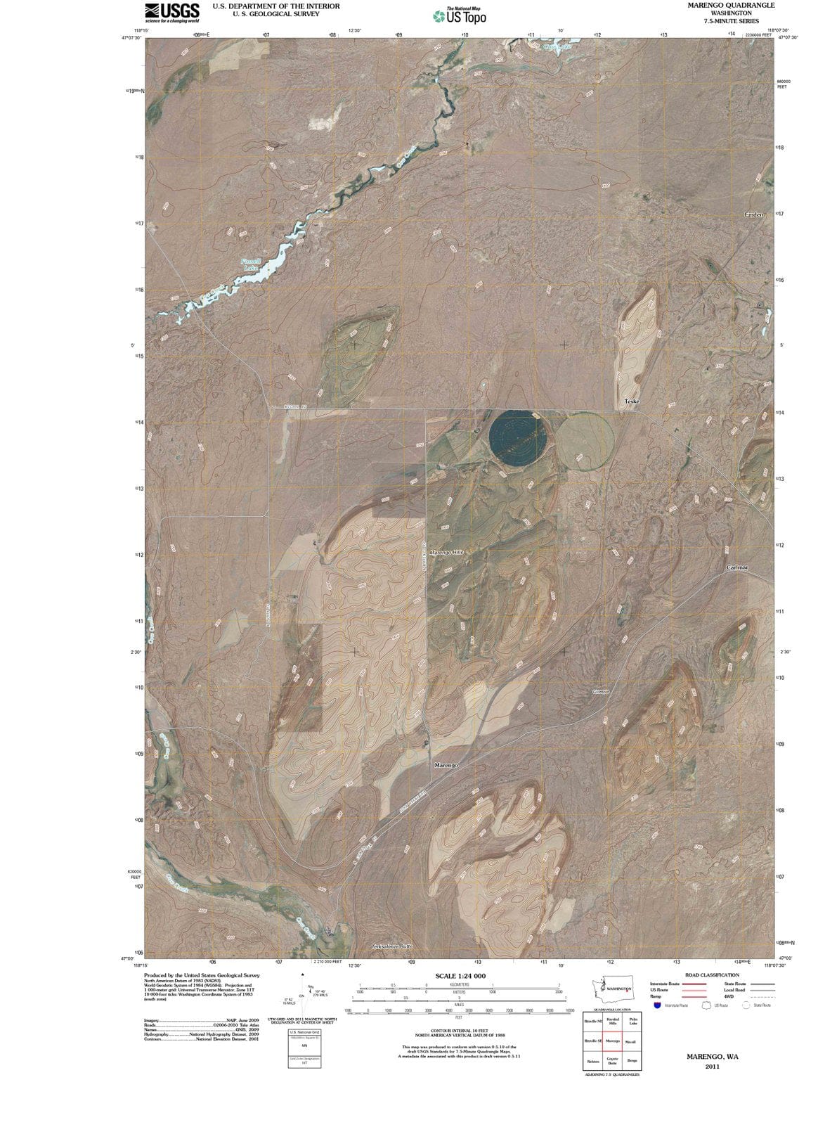 2011 Marengo, WA - Washington - USGS Topographic Map