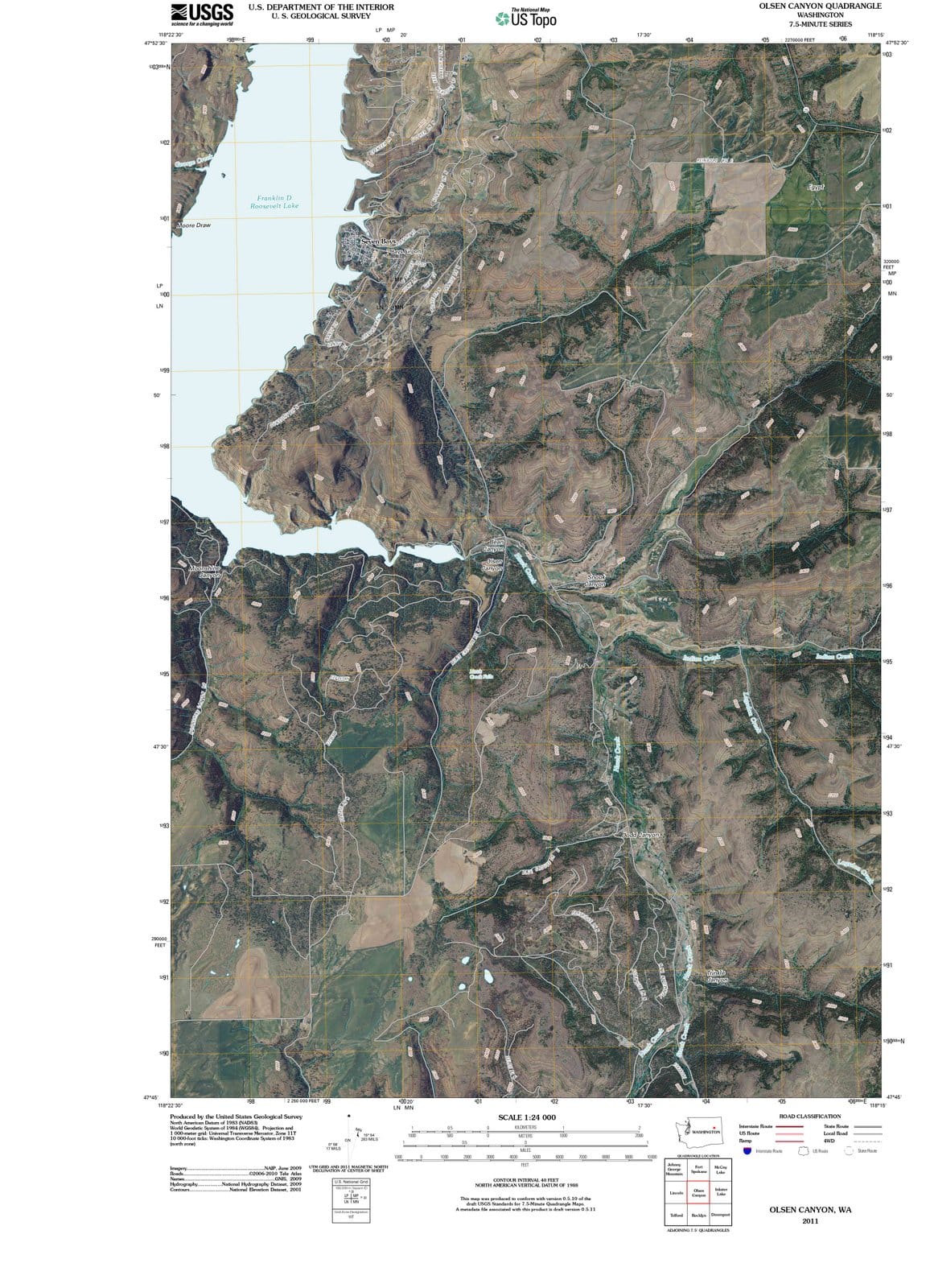2011 Olsen Canyon, WA - Washington - USGS Topographic Map